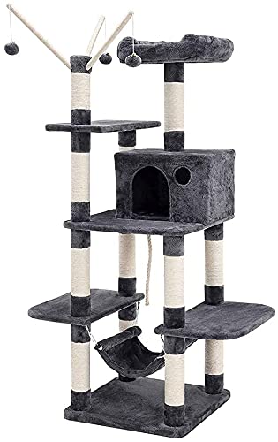 Premium Cat Tree Condo with Scratching Post & Hammock - Multi-Level Cat Tower for Indoor Cats - Perfect for Play, Rest & Climbing - Haieshop 720