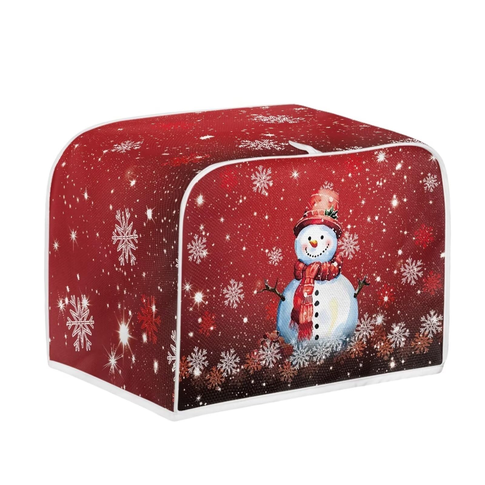 Christmas Snowman Print 2-Slice Toaster Cover - Foldable Kitchen Appliance Protector for Dust & Fingerprint Protection - Machine Washable Holiday Home Decor - Perfect for Xmas Kitchen, Dining Room & Gift Giving