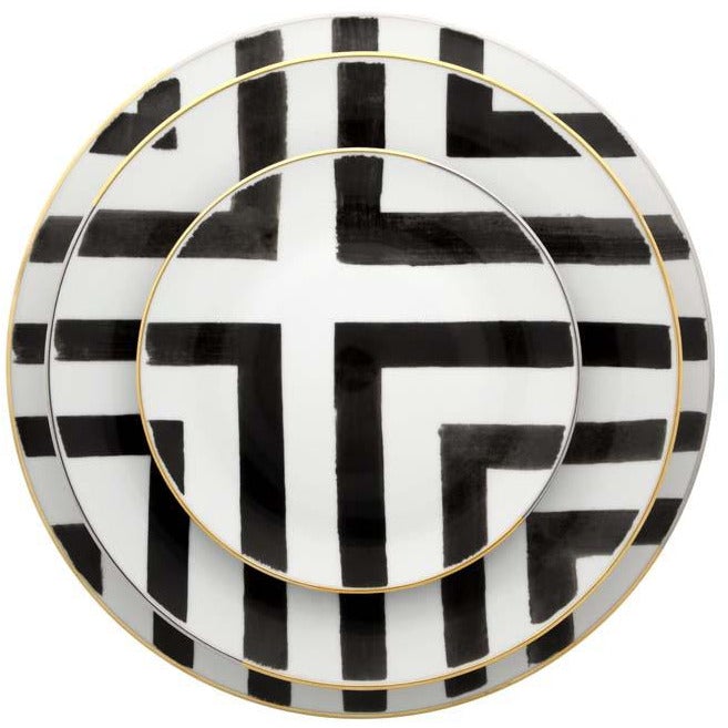 Christian Lacroix Sol y Sombra Elegant Dinnerware Set - Fine Porcelain Plates, Bowls & Cups for Formal Dining, Entertaining & Special Occasions