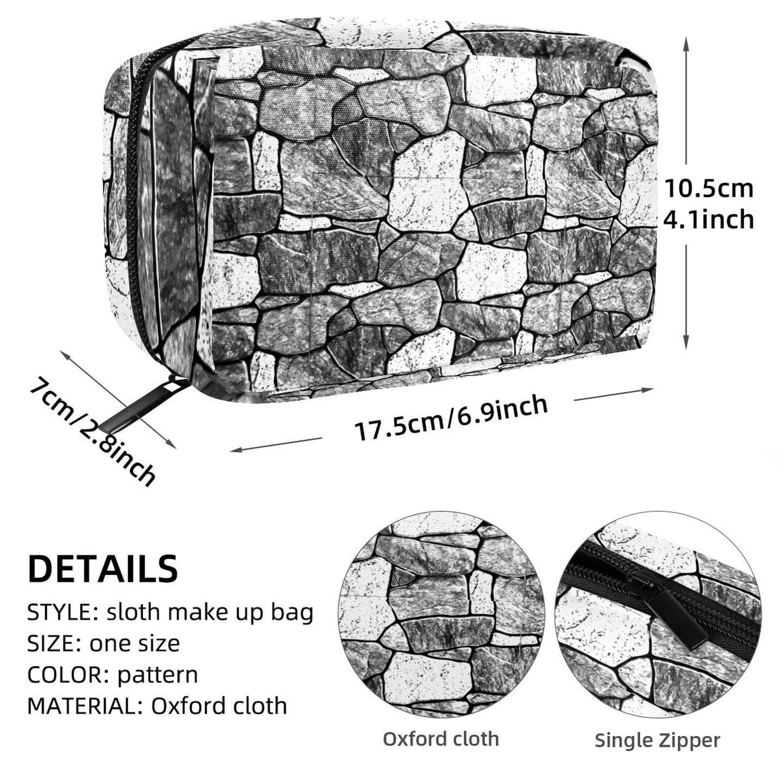 Stylish Small Cosmetic Bags for Women - Waterproof Makeup Travel Organizer with Zipper Closure - Perfect for Toiletries, Travel Essentials & Daily Purse Organization (Brick Wall Texture Design)
