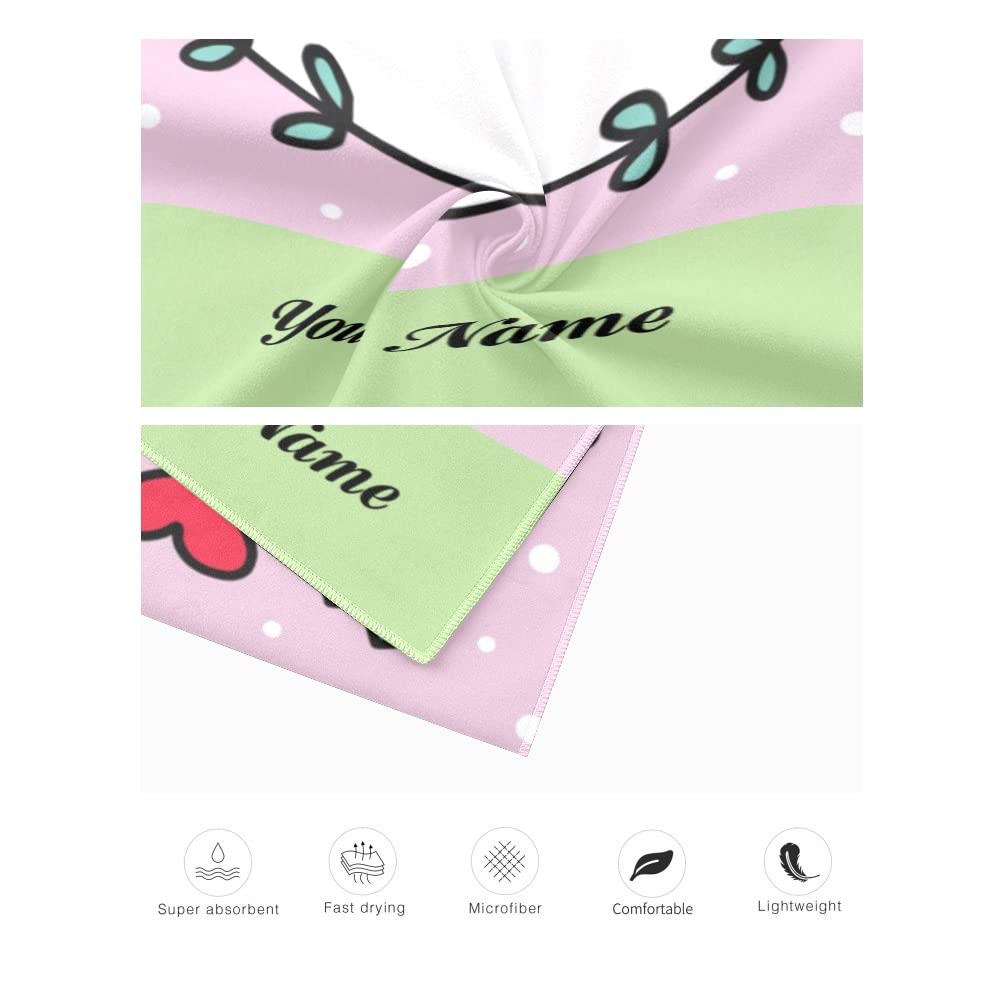 Custom Personalized Beach Towel with Names - Mr. & Mrs. Couple Birds Design Microfiber Bath Towel 30