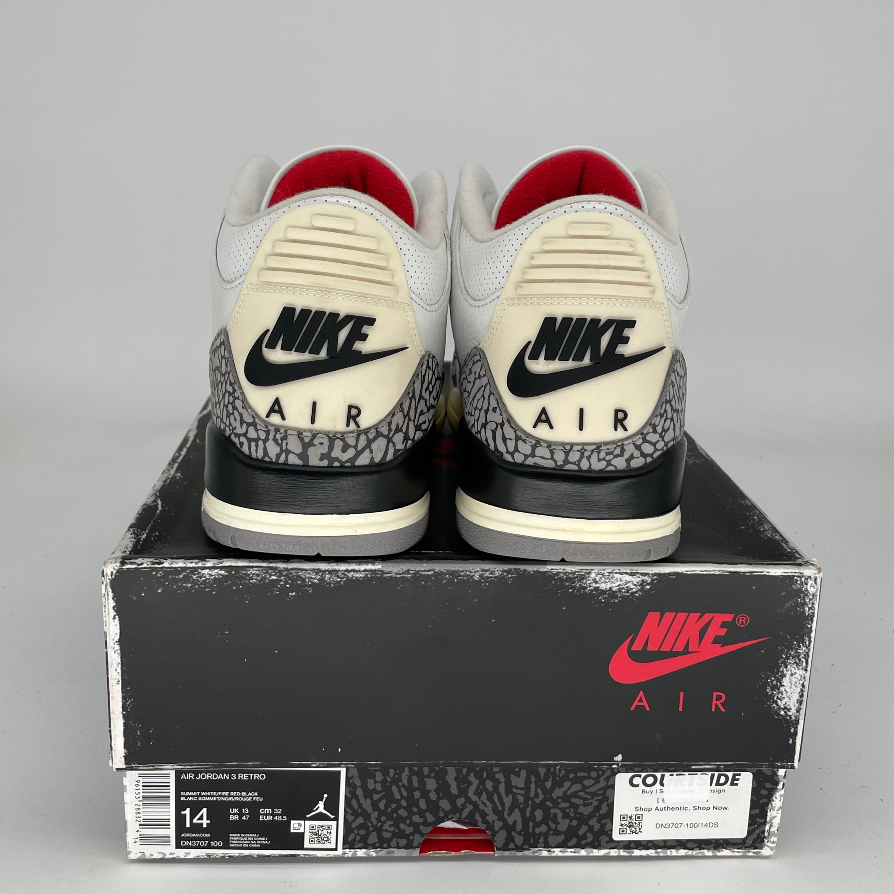 Original Air Jordan 3 White Cement Reimagined - Men's Size 14 Basketball Shoes (DN3707-100) - Retro Sneakers for Casual Wear & Street Style
