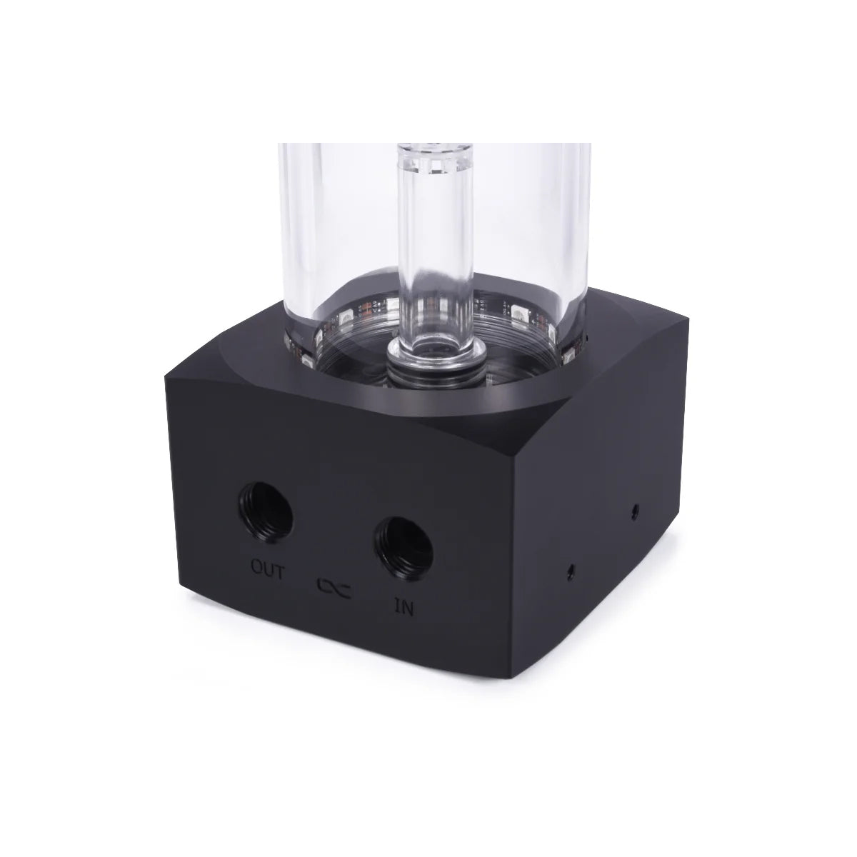 Alphacool Core 200 Aurora ARGB Reservoir for D5/VPP Pumps - High Performance Acrylic/Acetal PC Water Cooling Tank - Perfect for Custom Liquid Cooling PC Builds & Gaming Rigs