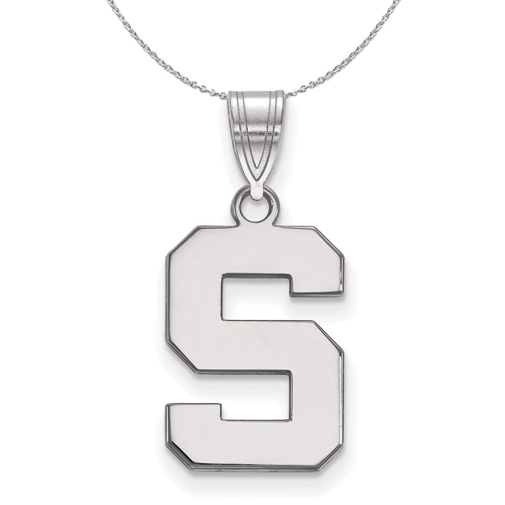 Michigan State Spartans Sterling Silver 'S' Pendant Necklace - Perfect for Game Day, Graduation Gifts & Alumni Pride