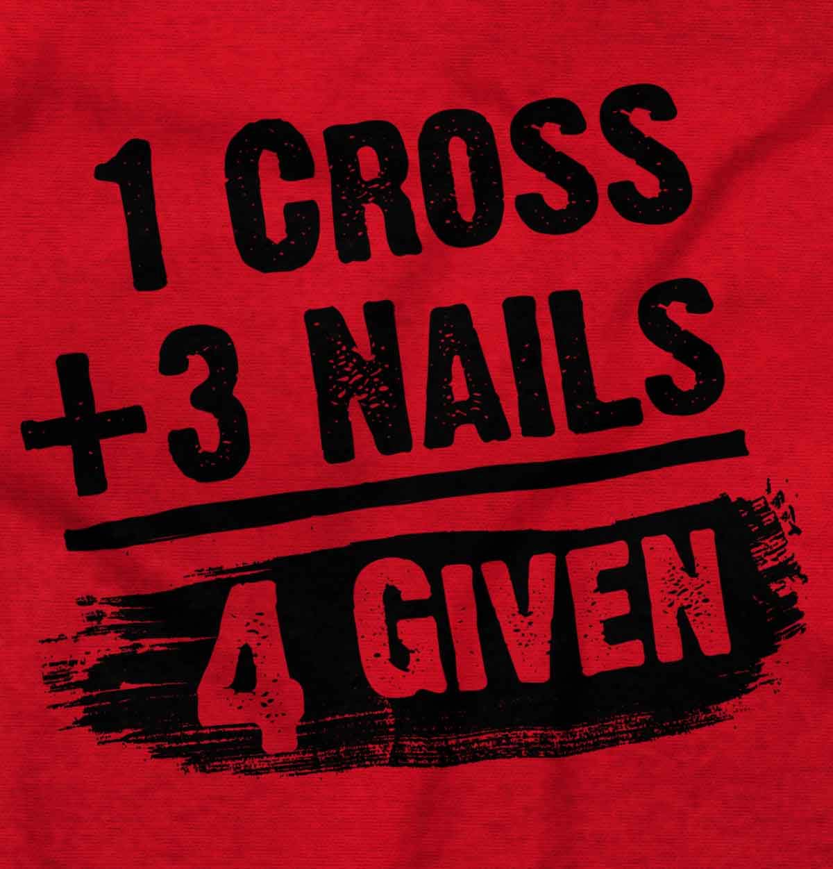 Forgiven Women's Graphic Tee - Trendy Junior Top with Cross & Three Nails Design | Perfect for Church, Bible Study & Christian Outfits