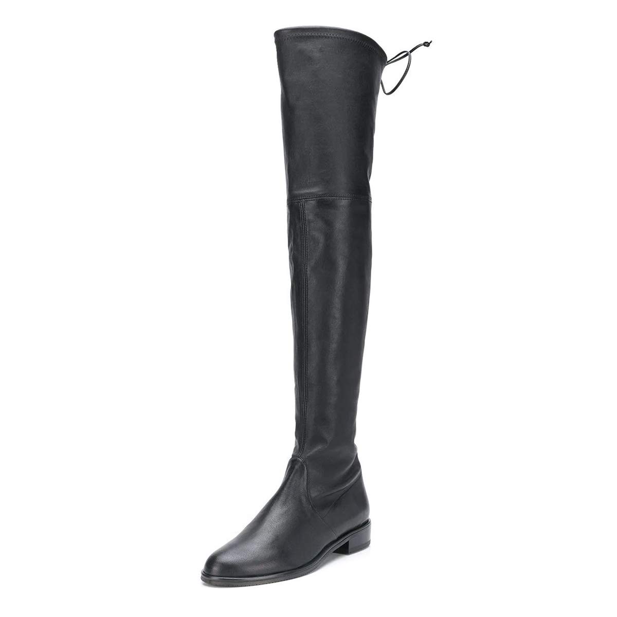 YDN Women's Classic Thigh High Boots - Round Toe Suede Over The Knee Dress Pumps with Low Chunky Heel | Perfect for Party, Night Out & Winter Fashion