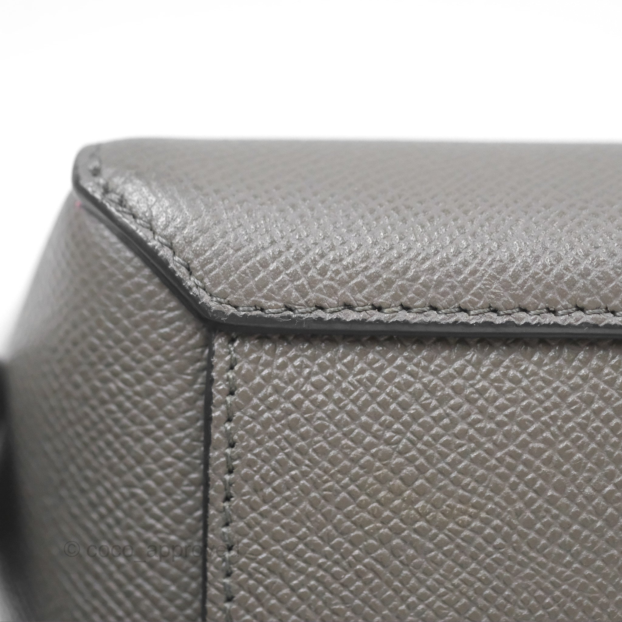 Celine Pico Belt Bag in Grey Grained Calfskin with Gold Hardware - Luxury Crossbody Bag for Women, Perfect for Everyday Use & Special Occasions