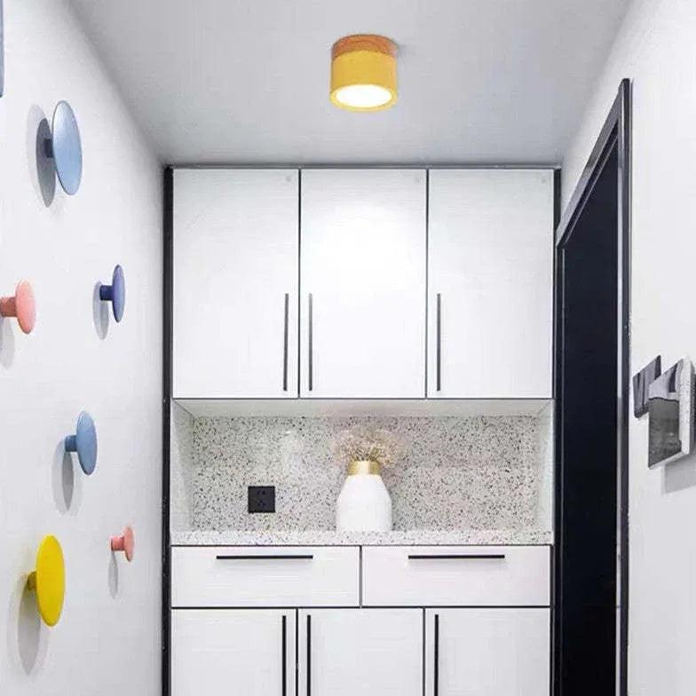 Modern LED Flush Mount Ceiling Light - Energy Efficient Yellow Downlight for Living Room, Bedroom & Kitchen - Dimmable Bright Lighting Fixture for Home & Office