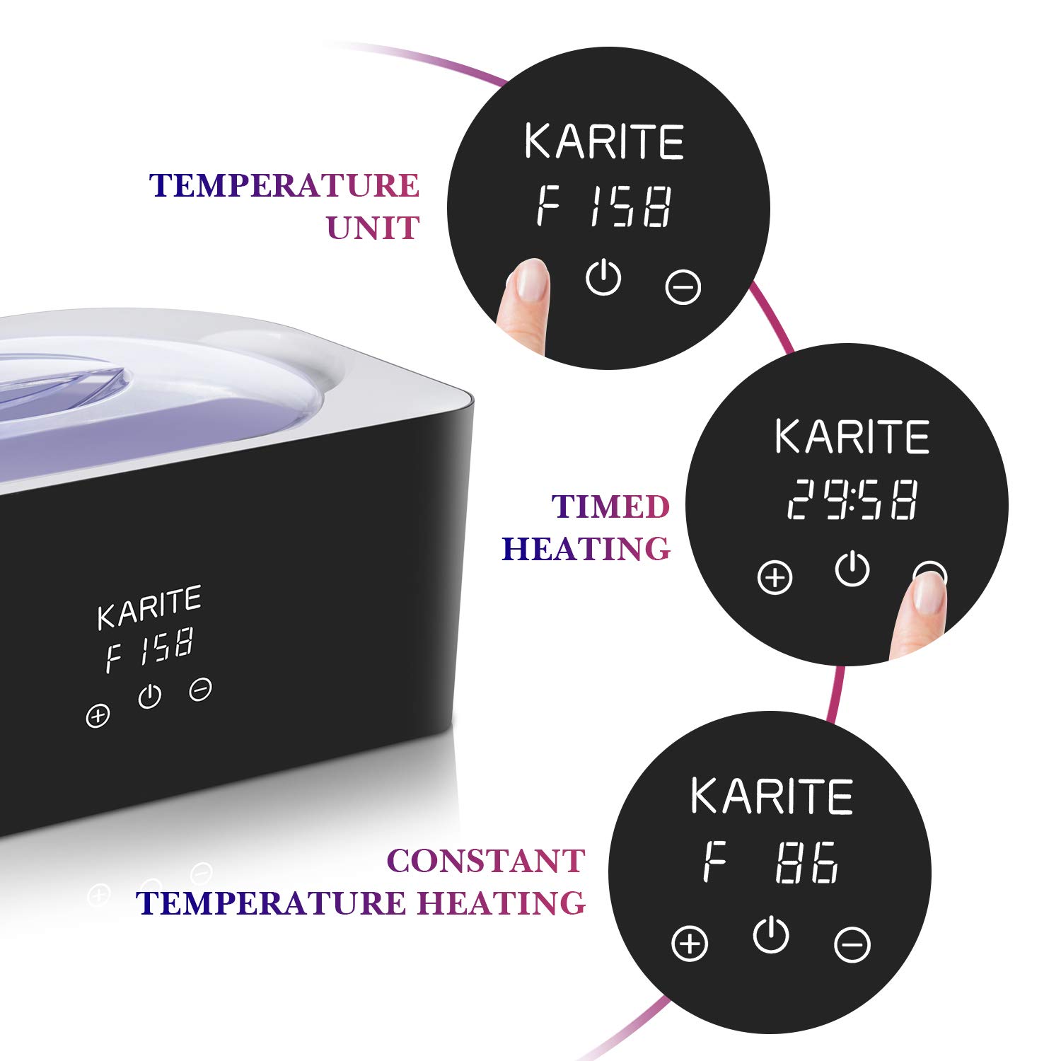 Karite 4000ml Paraffin Wax Bath Warmer Machine for Hands & Feet - Auto Timer & Keep Warm Moisturizing Therapy Kit for Arthritis Pain Relief - Perfect for Home Spa, Nail Salons & Physical Therapy