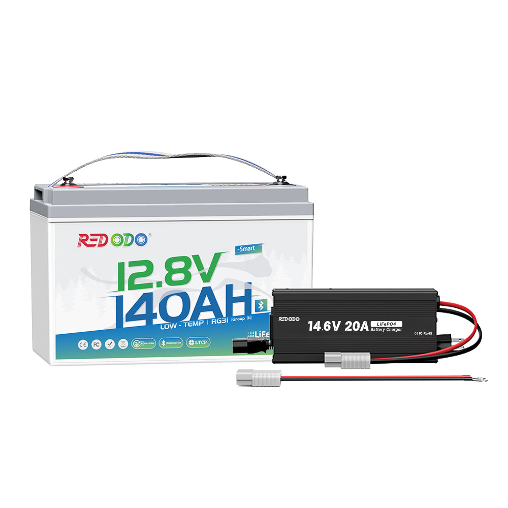 Redodo 12V 140Ah Group 31 Lithium Battery with Bluetooth - 40% More Capacity - Deep Cycle Battery for RV, Marine, Solar Home, Off-Grid Power & Emergency Backup