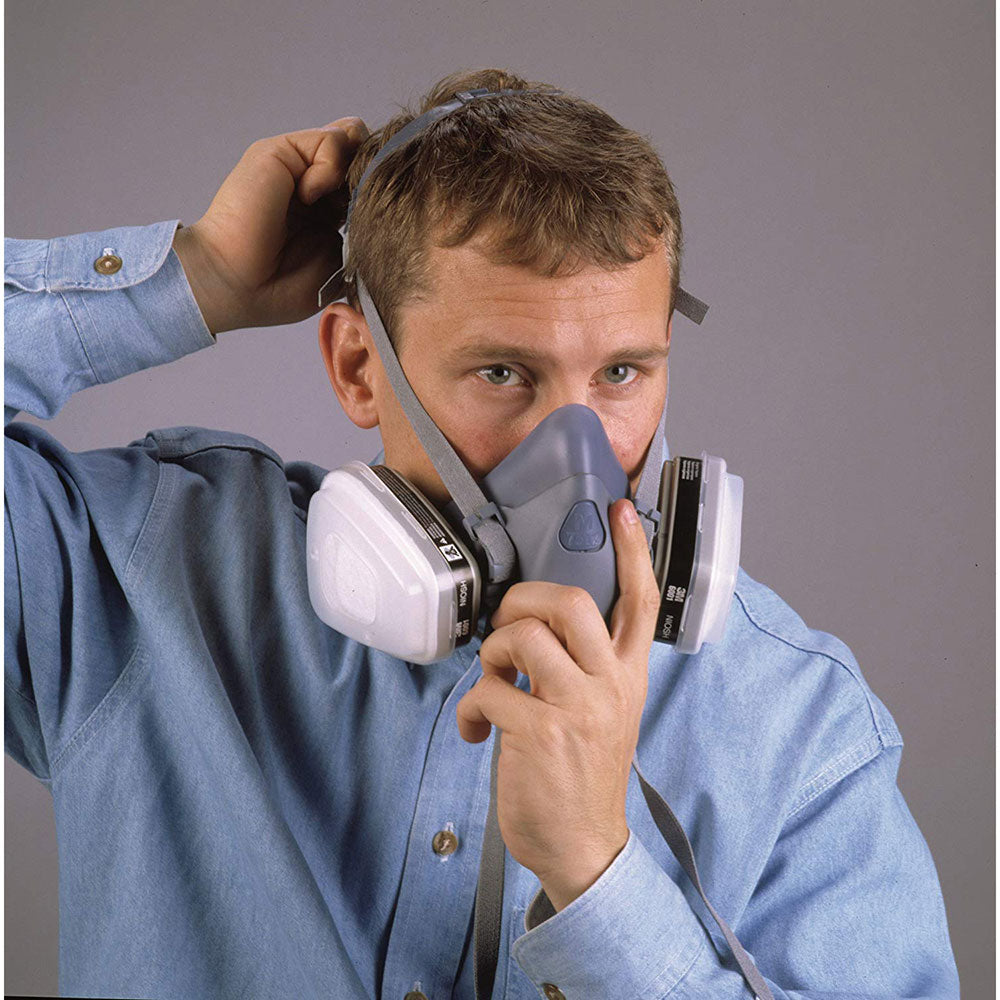 3M 37082 7502 Medium Half Facepiece Respirator - Reusable Safety Mask for Painting, Sanding, Woodworking & Construction - NIOSH Approved Dust & Chemical Protection