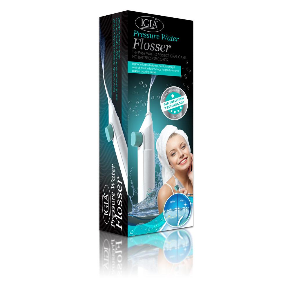 IGIA Cordless Water Flosser for Teeth - Portable Dental Oral Irrigator with 4 Tips, 300ml Tank - Perfect for Travel, Braces & Gum Care