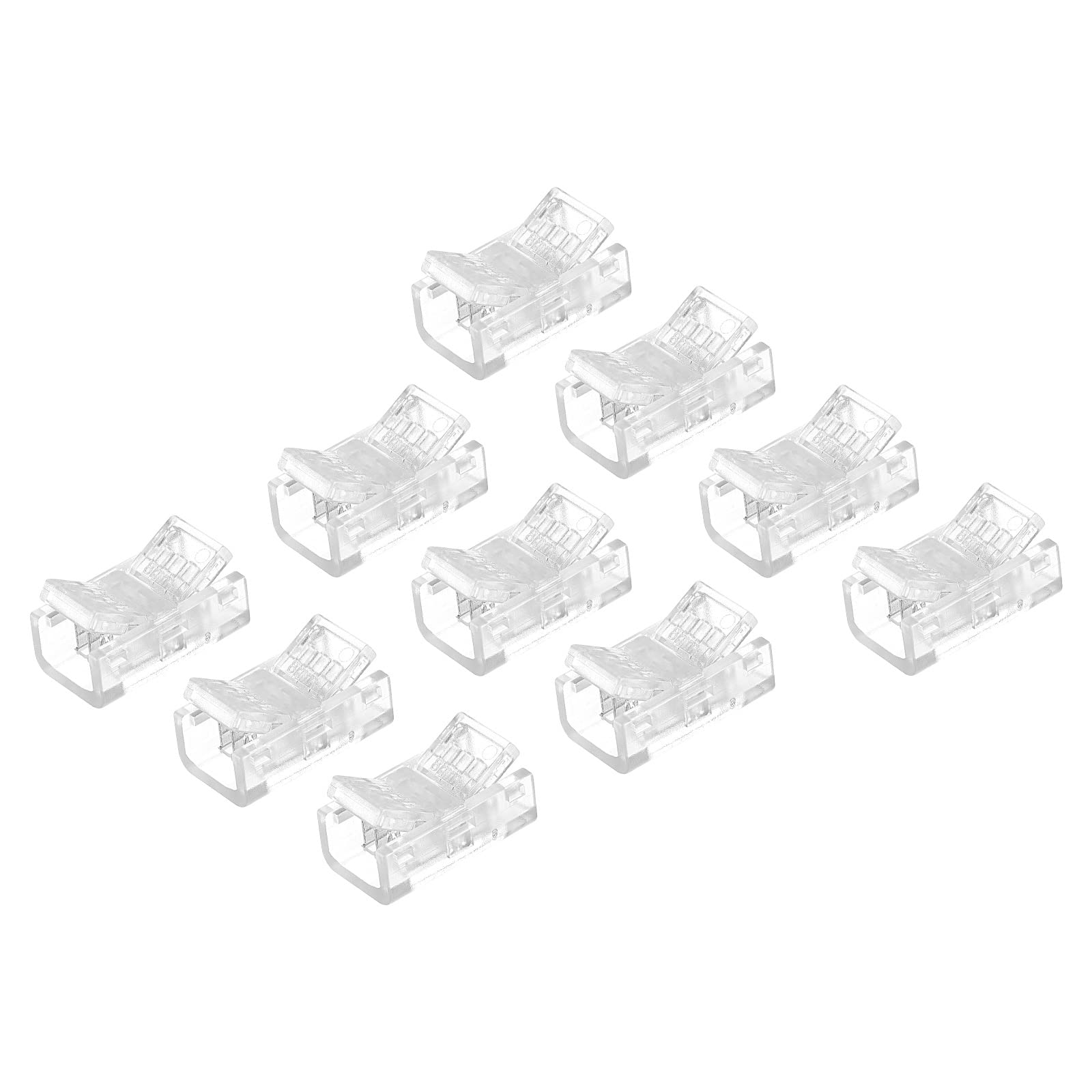 Meccanity RGB LED Light Strip Connectors - 15 Pack 4 Pin 8mm Unwired Gapless Adapters for Seamless LED Strip Lighting | Perfect for Home Theater, Bedroom, Kitchen & DIY Lighting Projects