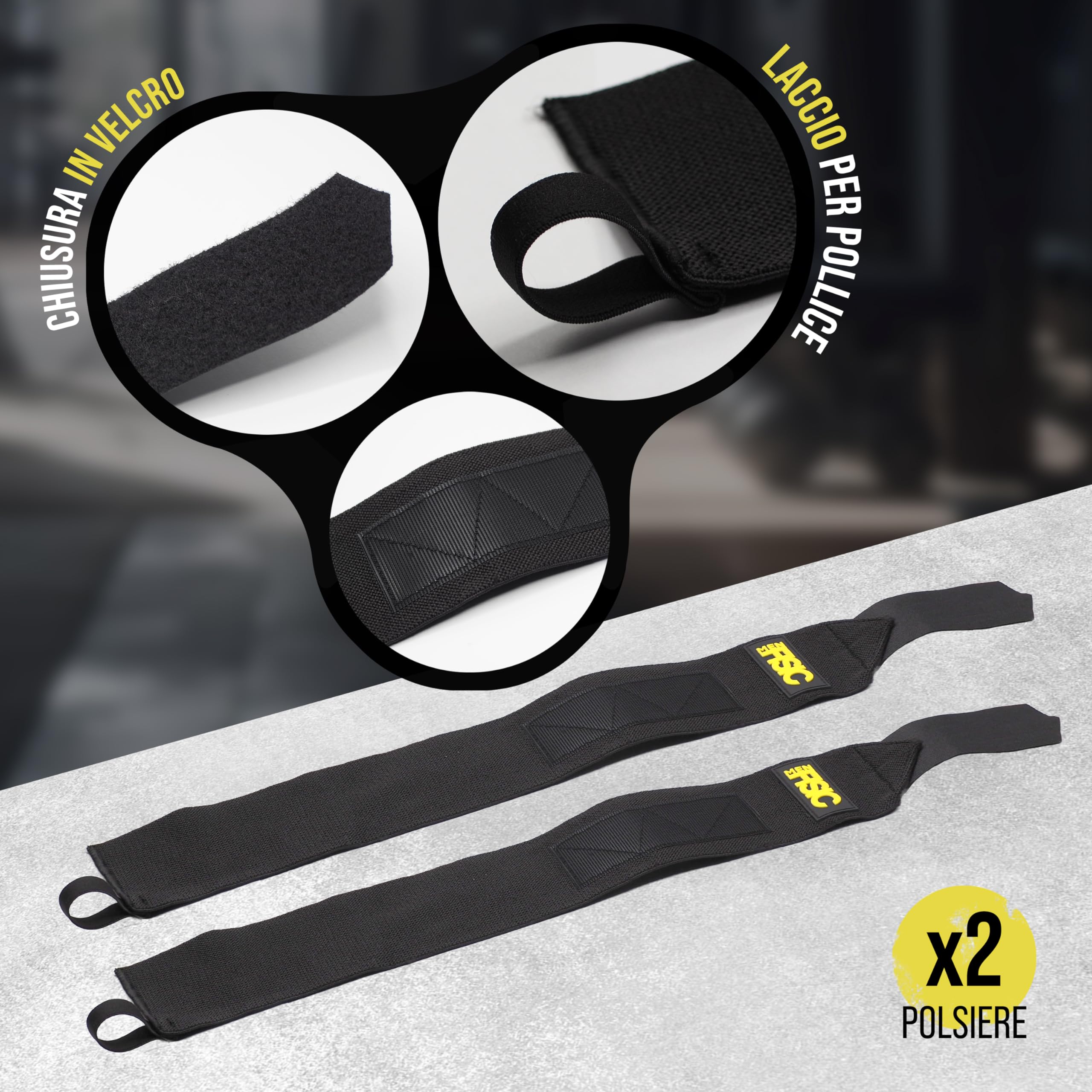 MenFisic - Professional Gym Wrist Wraps for Men & Women, Adjustable High Support Weightlifting Wrist Straps - Ideal for CrossFit, Powerlifting & Strength Training
