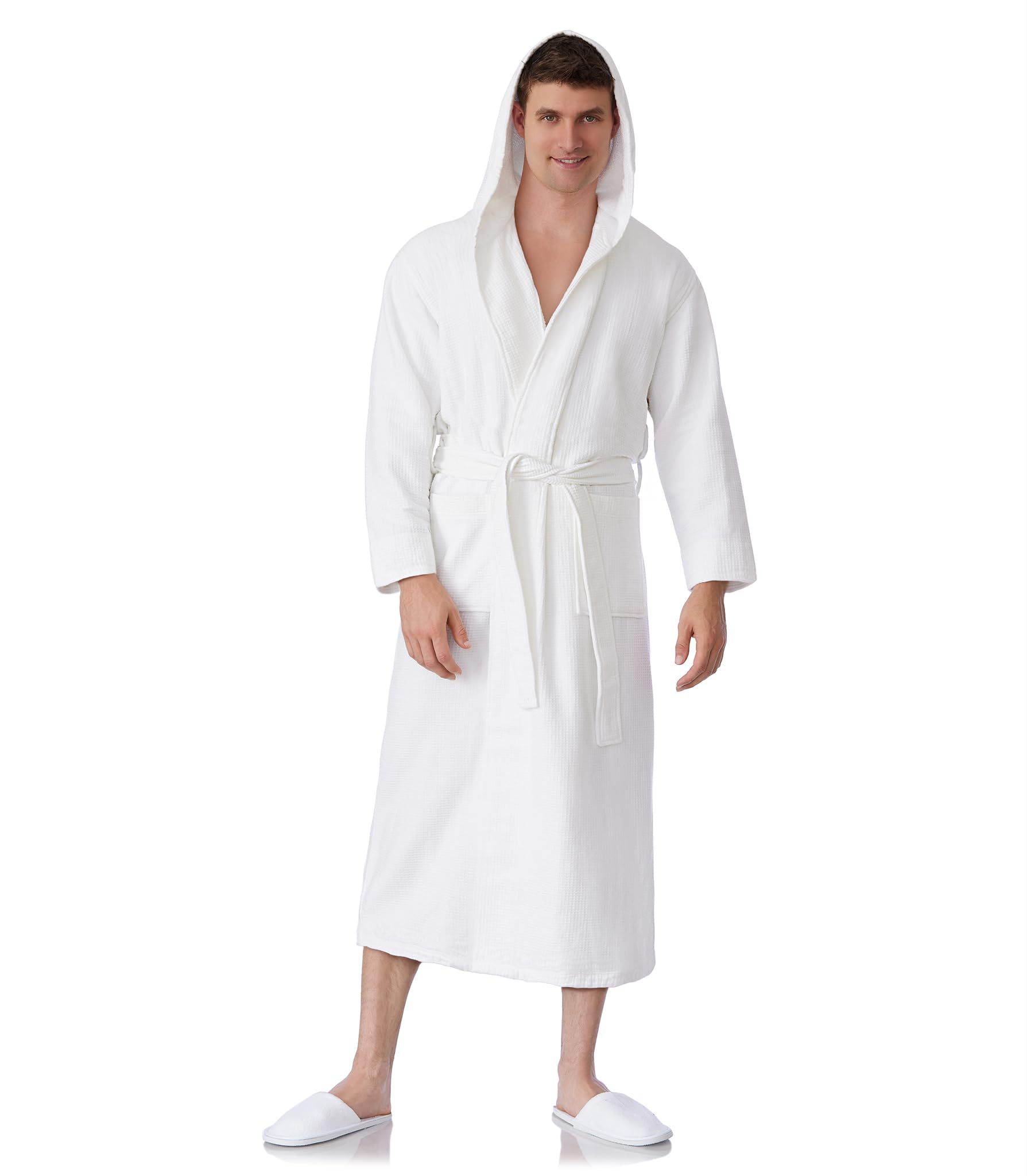 Soft & Cozy Hooded Waffle Terry Robe for Women - Plush Bathrobe with Pockets, Perfect for Spa, Lounge & Relaxation at Home