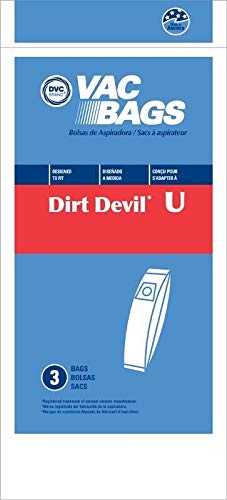DVC Royal Dirt Devil Type U Ultra Vacuum Cleaner Bags - 9 Pack | Made in USA | Compatible with Dirt Devil Vacuums | Perfect for Home Cleaning & Pet Hair Removal