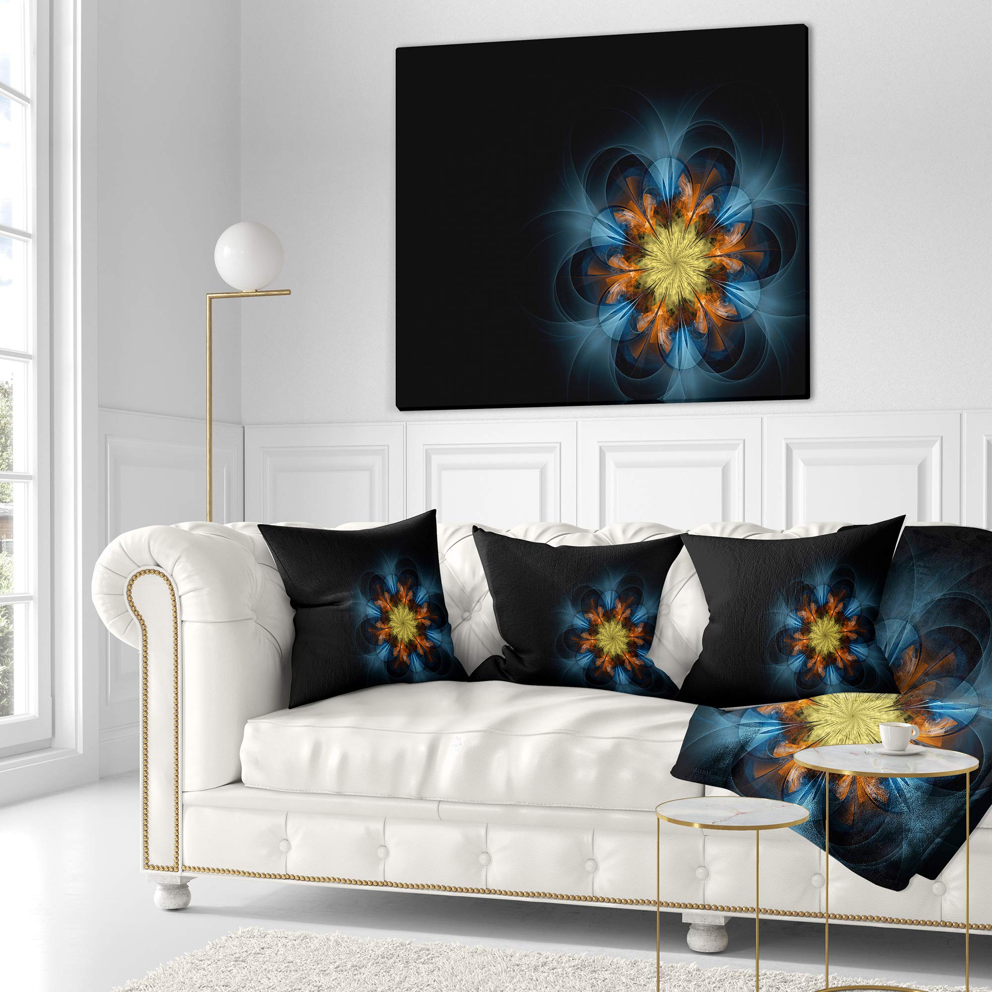 DesignQ CU7293 Soft Decorative Throw Pillow Cushion Cover - 18x18 Inches, Navy Blue - Perfect for Sofa, Bed, Couch & Home Decor