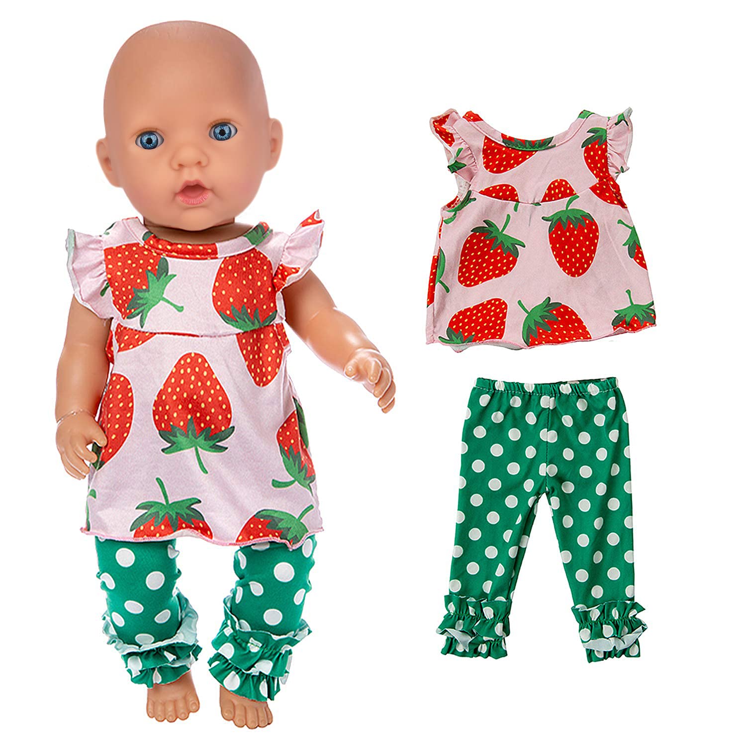 14-16 Inch Baby Doll Clothes Set with Headbands - for 43cm Newborn & 18