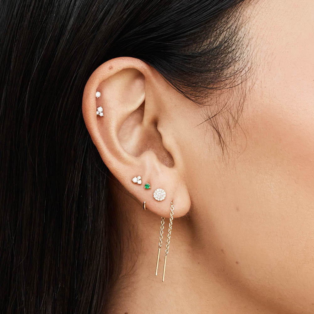 10k Gold Bar Threader Earrings for Women - Minimalist Dainty Jewelry for Everyday Wear & Special Occasions