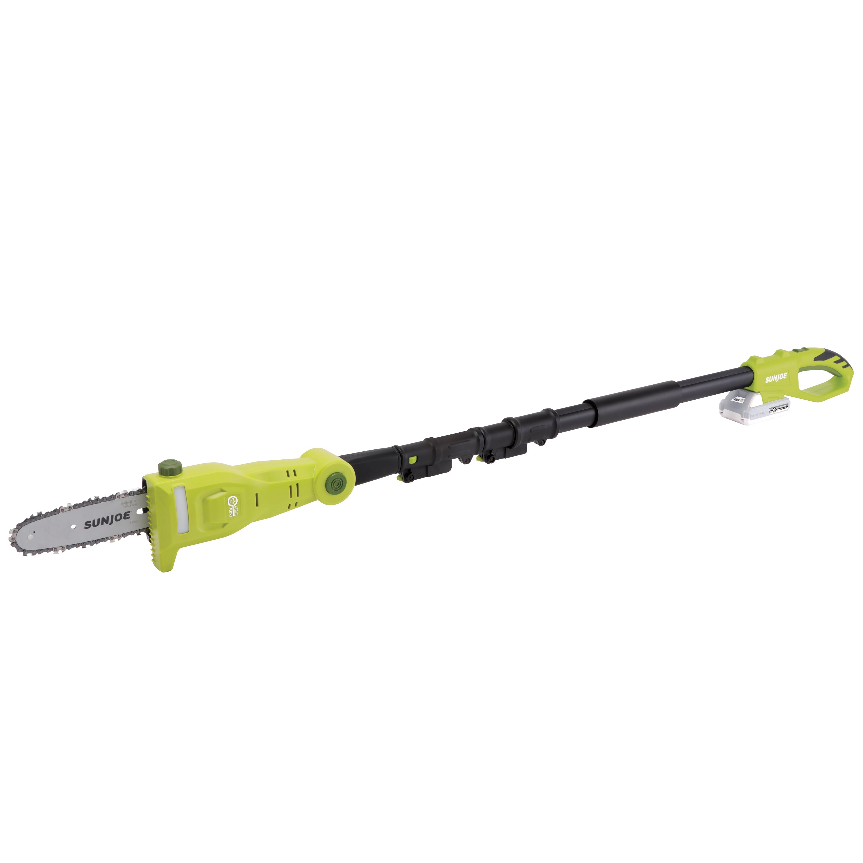 Sun Joe 24V IONMAX Cordless Chainsaw Bundle with 10-Inch Chainsaw, 8-Inch Pole Saw & Sharpener - Lightweight Lithium-Ion Battery Powered for Tree Trimming, Branch Cutting & Yard Maintenance