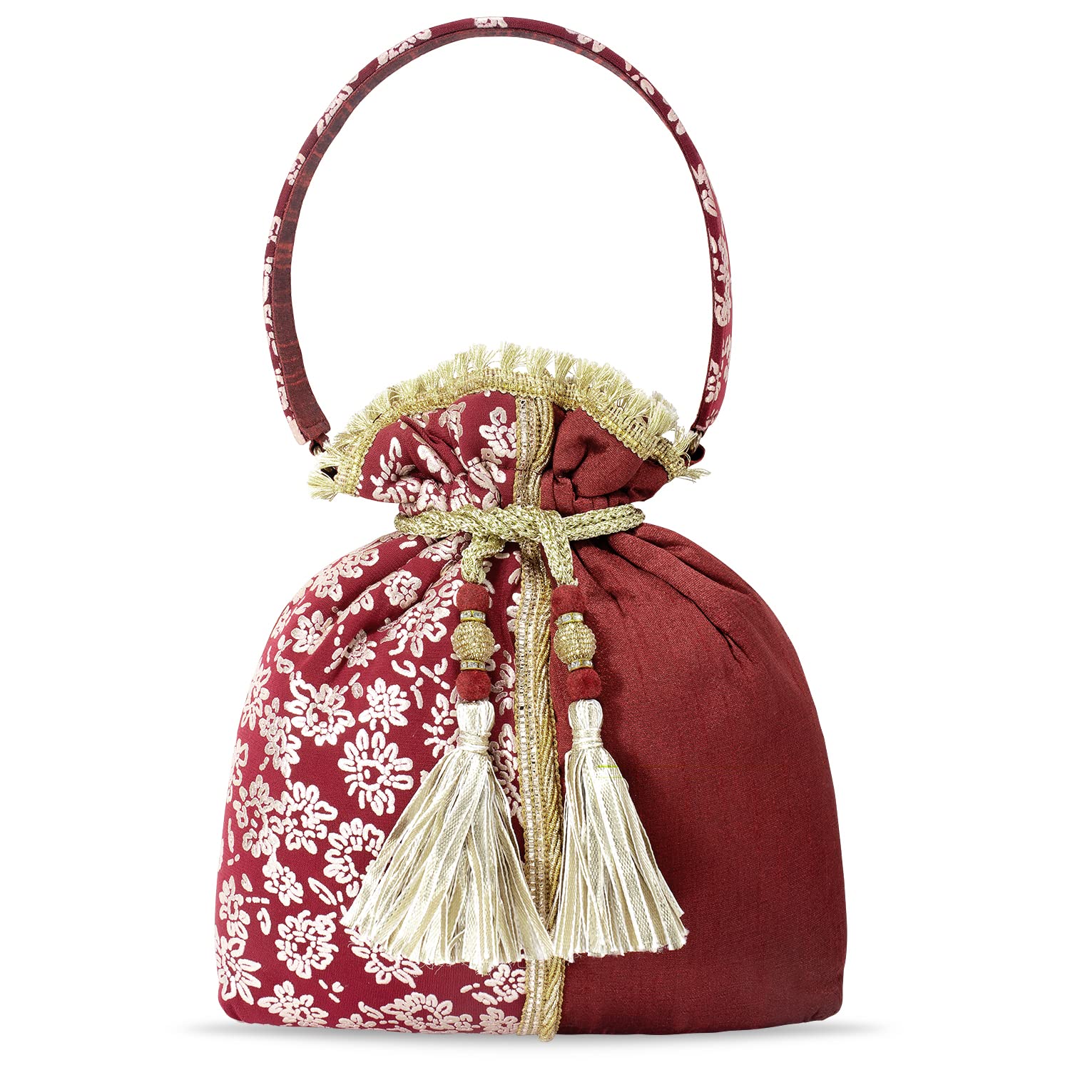 Elegant Aheli Indian Potli Bags for Women - Ethnic Beaded Clutch Purse with Drawstring for Weddings, Parties & Evening Events | Perfect Bridal Gift & Traditional Accessory