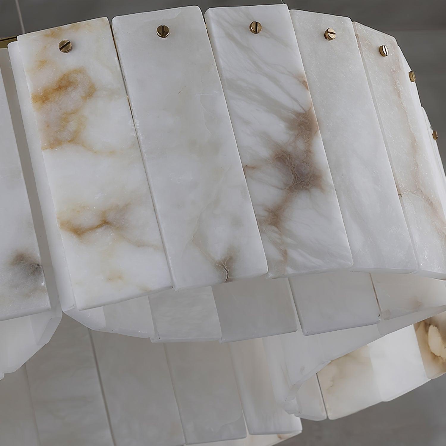 Luxury Alabaster Brass Ceiling Light Fixture - Modern Chandelier for Dining Room, Bedroom & Living Room Lighting
