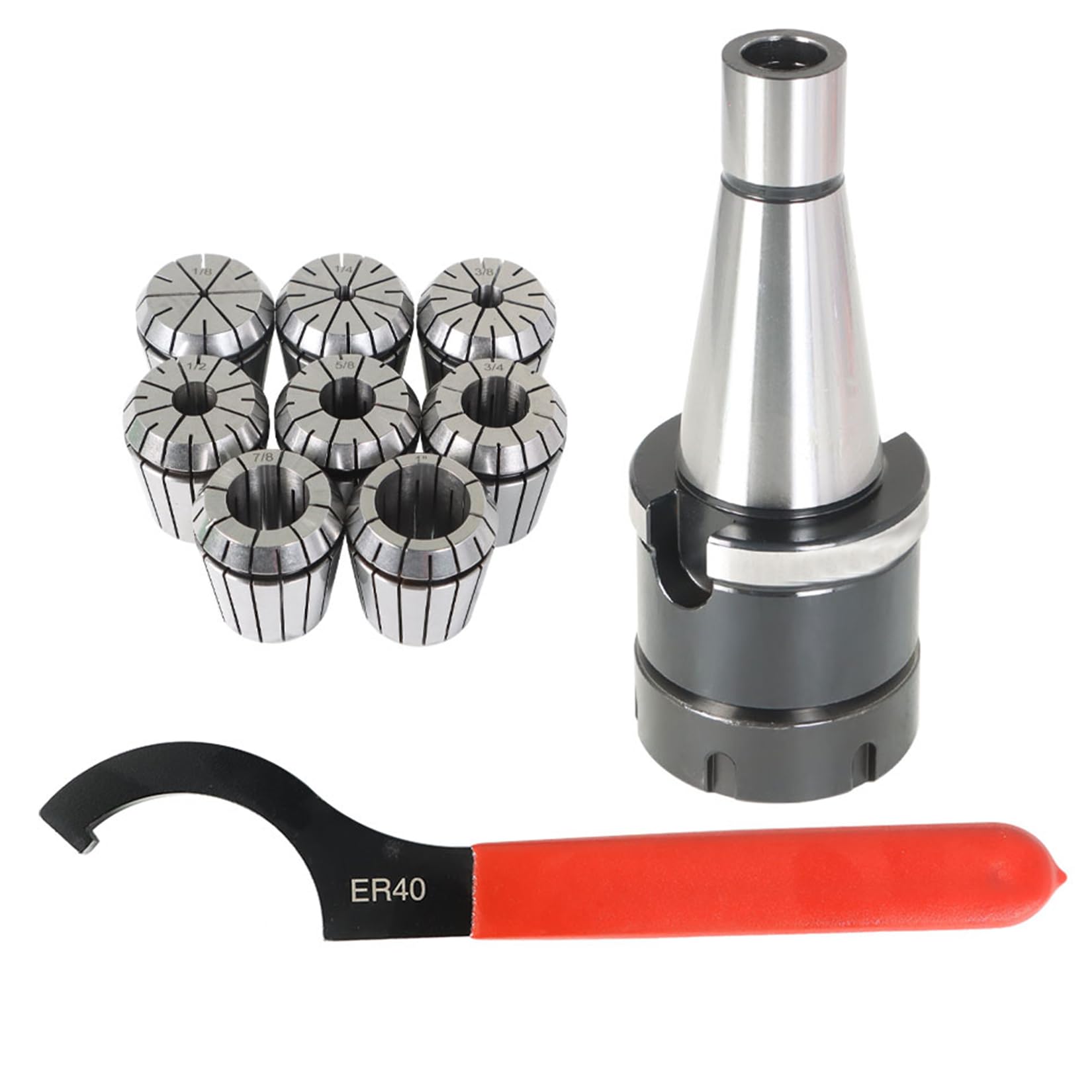 ER-40 Chuck Shank #40 NMTB Taper - 10Pcs Spring Collet Chuck Tool Holder Set with Storage Box - Perfect for CNC Engraving Machines, Milling & Lathe Tools - Ideal for Precision Metalworking, Woodworking & DIY Projects