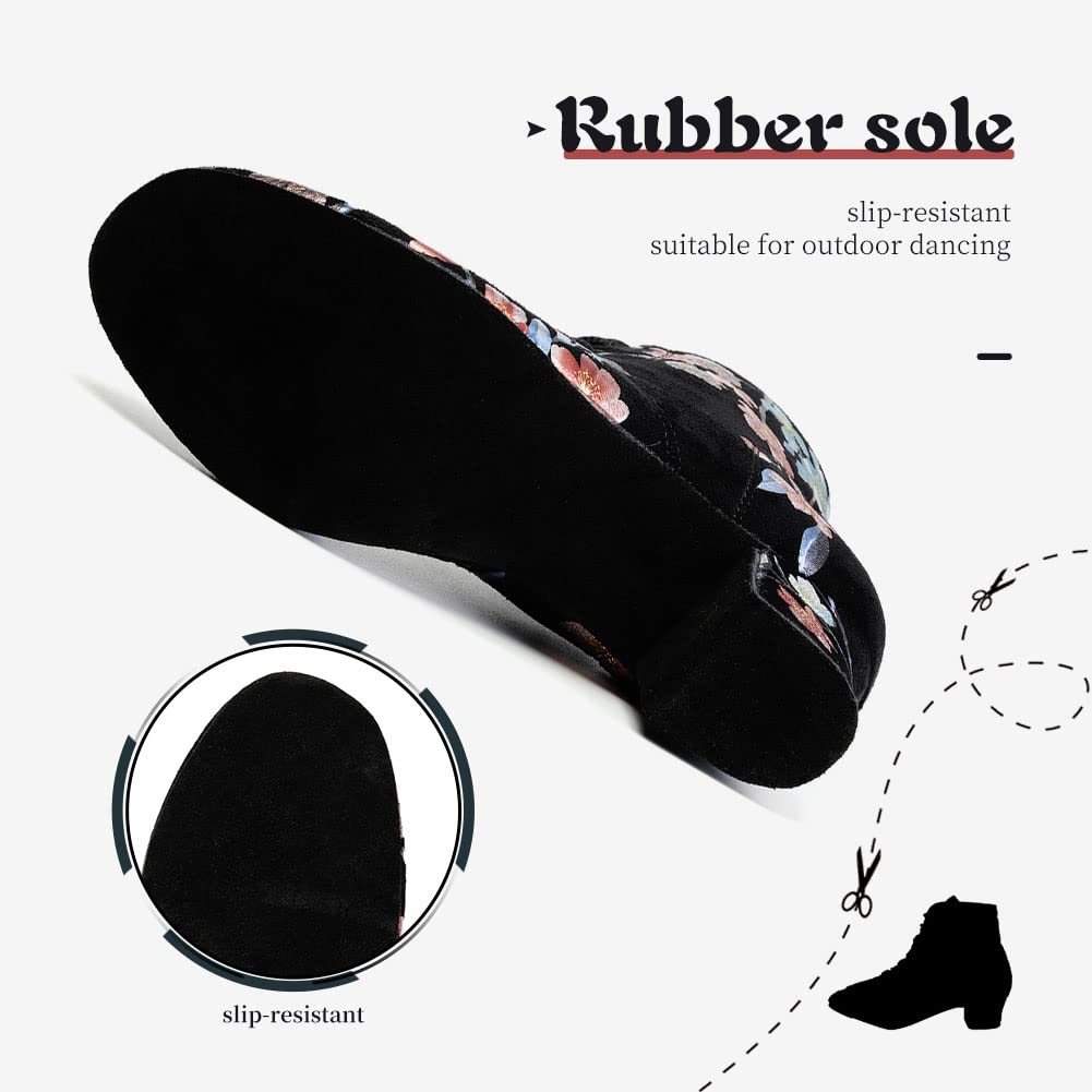 Best Women's Latin Dance Shoes for Salsa & Ballroom | AOQUNFS Lace-Up Practice Shoes GB-YH | Perfect for Dance Classes, Performances & Social Dancing