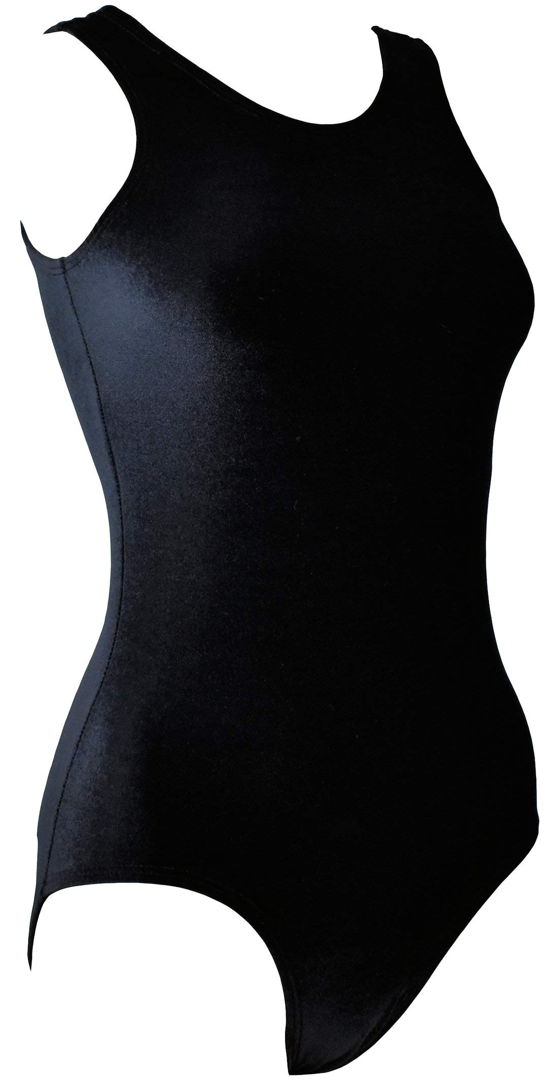 Look-It Activewear Women's Black Velvet Leotard - Stretchy Comfort for Gymnastics, Dance, Tumbling & Yoga | Perfect for Training, Performances & Fitness Classes