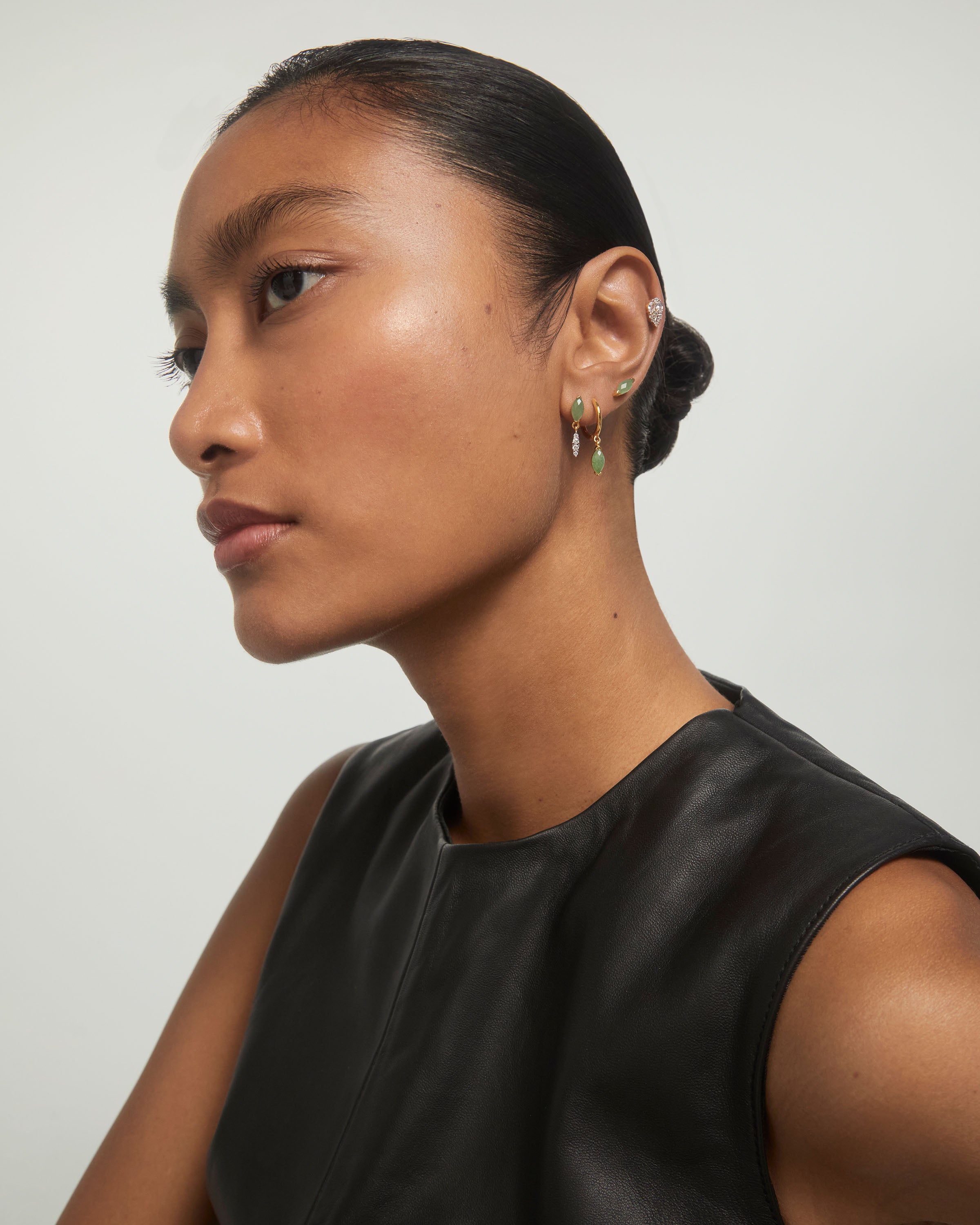 Green Aventurine Nomad Hoops - Elegant Dangle Earrings for Women | Boho Chic Jewelry for Everyday Wear & Special Occasions