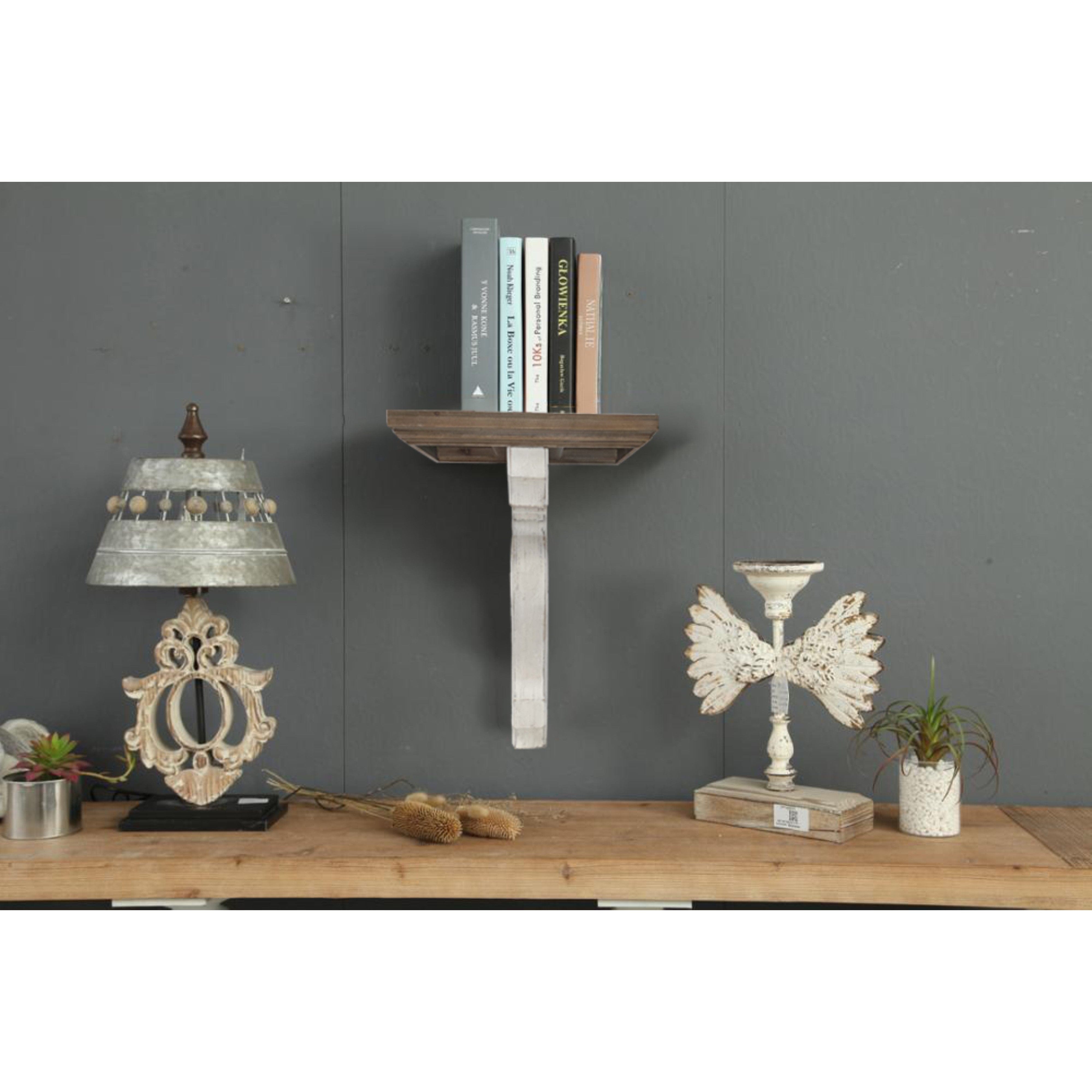 Urban Style™ Distressed White Wood Zane Display Shelf - Sturdy & Durable for Home Decor, Retail Stores, and Office Organization