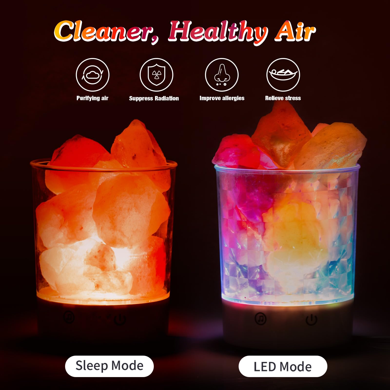 Himalayan Salt Lamp with Dimmer - Natural Crystal Rock Night Light, Sleep Aid & Aromatherapy Diffuser for Relaxation - Perfect Gift for Bedroom, Yoga, Meditation & Stress Relief