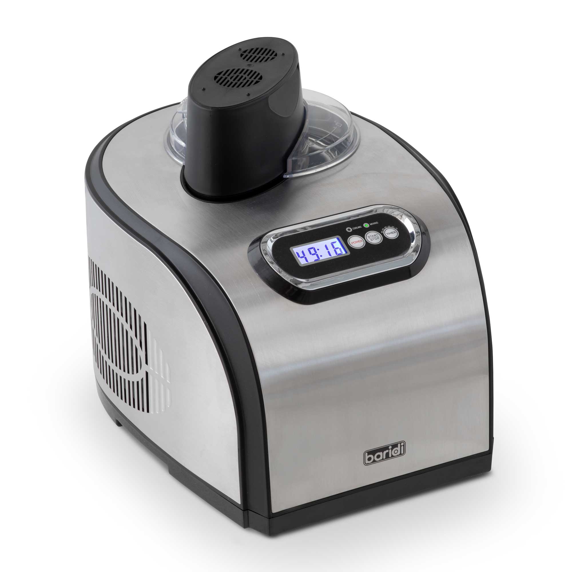 Baridi 1.5L Ice Cream Maker Machine with Fast Freeze Compressor - Make Homemade Gelato, Sorbet & Frozen Yogurt - Perfect for Parties, Desserts & Family Treats