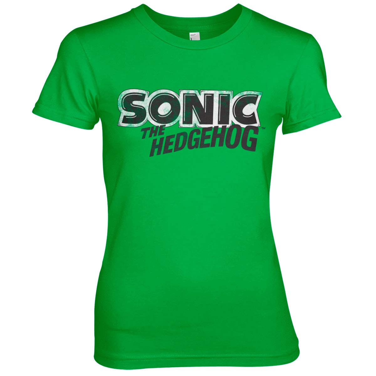 Sonic The Hedgehog Official Classic Logo Women's T-Shirt - Green Small Size | Comfortable Casual Tee for Gaming Fans, Cosplay & Everyday Wear