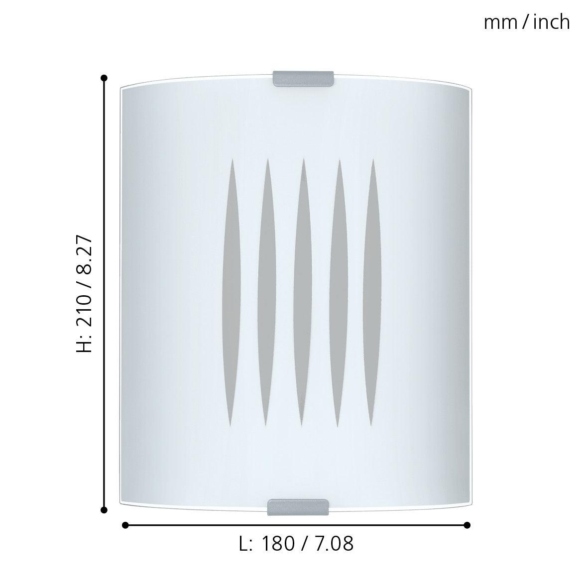 Eglo Grafik Modern Curved Satin White Glass Wall Light - Elegant Bathroom Vanity Lighting & Hallway Sconce for Home Decor