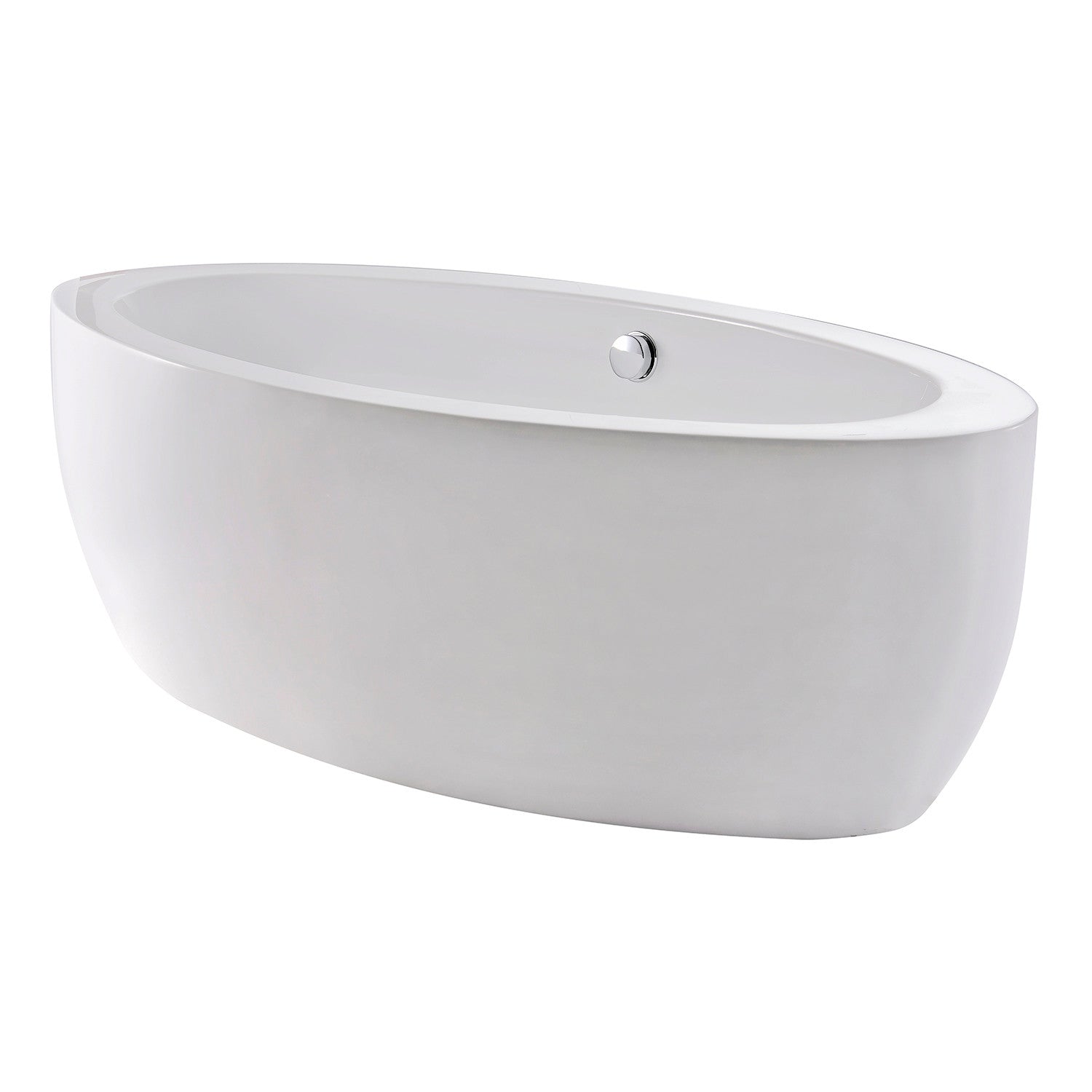 Aqua Eden 72 Inch Acrylic Oval Freestanding Bathtub - Double Ended Soaking Tub with Drain, Glossy White Finish | Perfect for Luxury Bathrooms & Spa Retreats