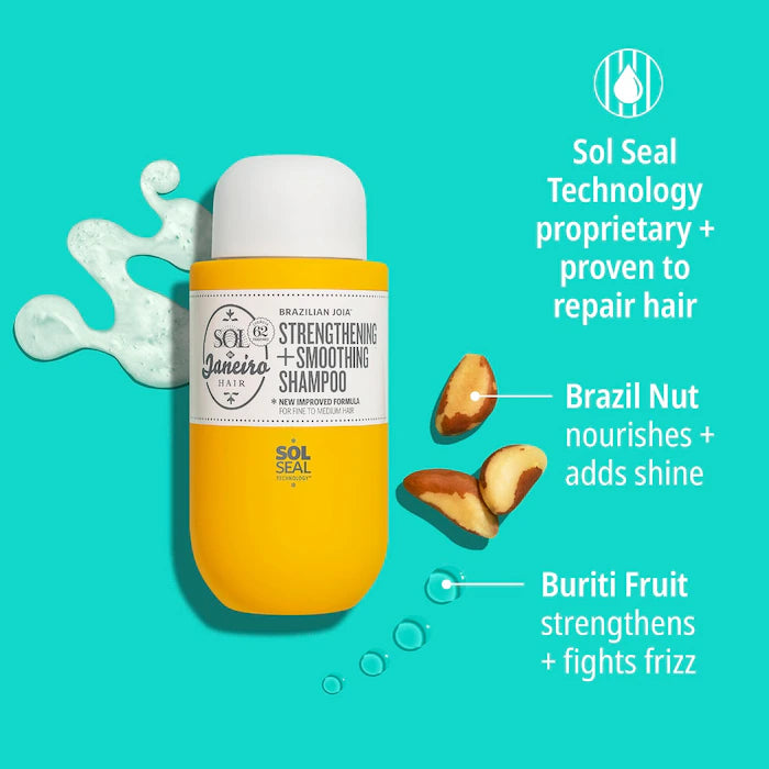 Sol de Janeiro Brazilian Joia™ Strengthening & Smoothing Shampoo - Hydrating & Repairing for All Hair Types - Perfect for Daily Use & Salon-Quality Results at Home