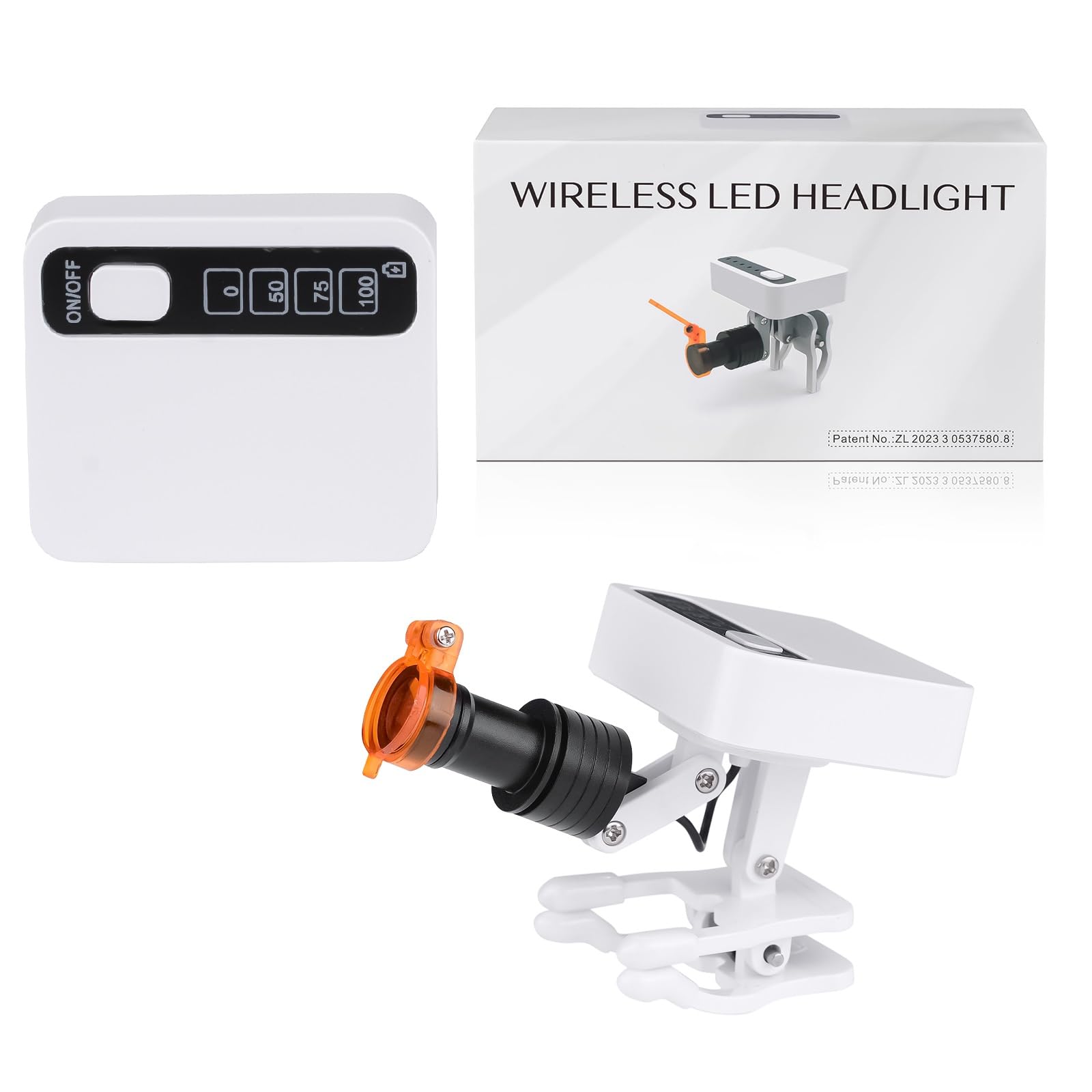 Adjustable Wireless 5W Dental LED Headlamp with Clip-on Filter & 2 Rechargeable Batteries - Perfect for Dentists, Surgeons & Detailed Work in Low Light Conditions
