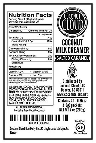Vegan Coconut Milk Coffee Creamer Powder with MCT Oil - Dairy Free, Non-GMO | 60 Single Serve Sticks (Original, Vanilla & Salted Caramel) | Perfect for Keto, Paleo Diets & Office Coffee Breaks