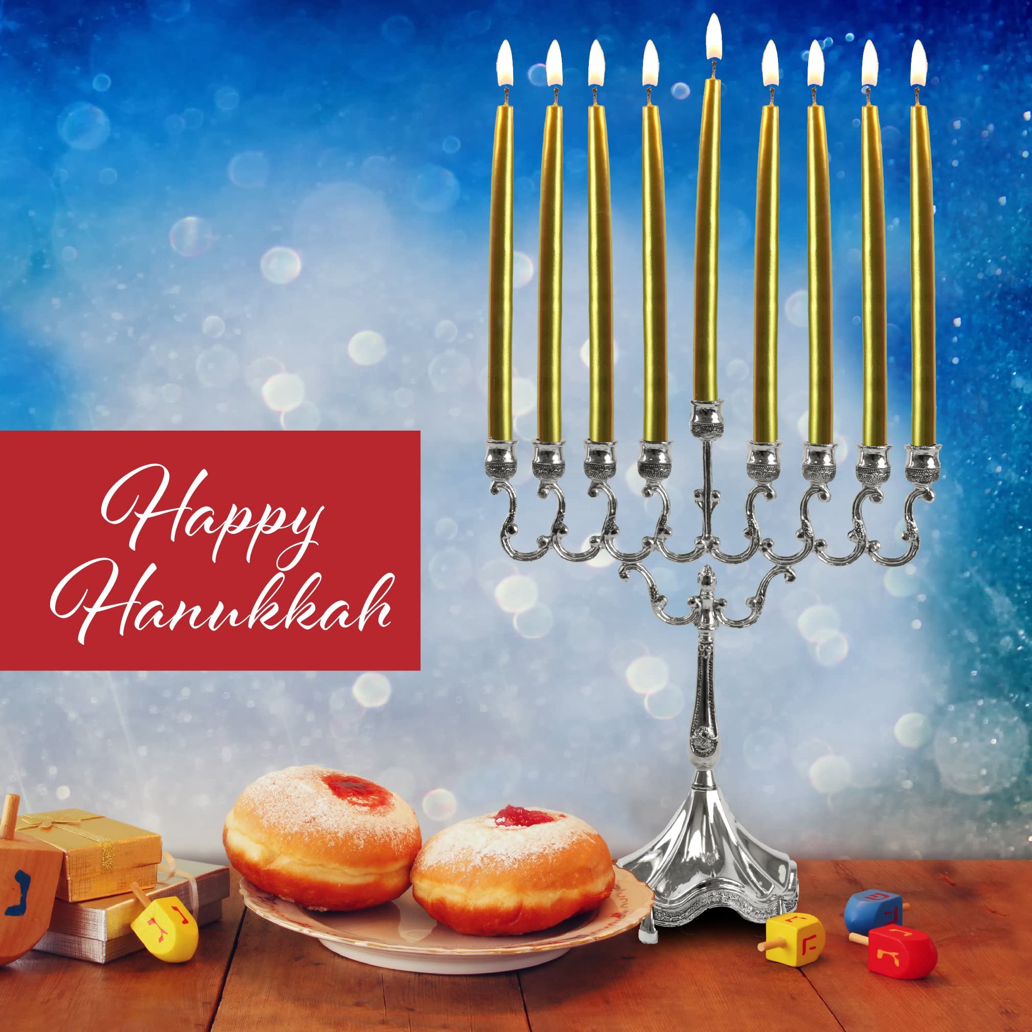 Premium Dripless Hanukkah Candles - 45 Count Metallic Gold, Fits Most Menorahs, High-Quality Wax for All 8 Nights of Chanukah - Perfect for Home Celebrations, Synagogue Events & Jewish Holiday Decorations