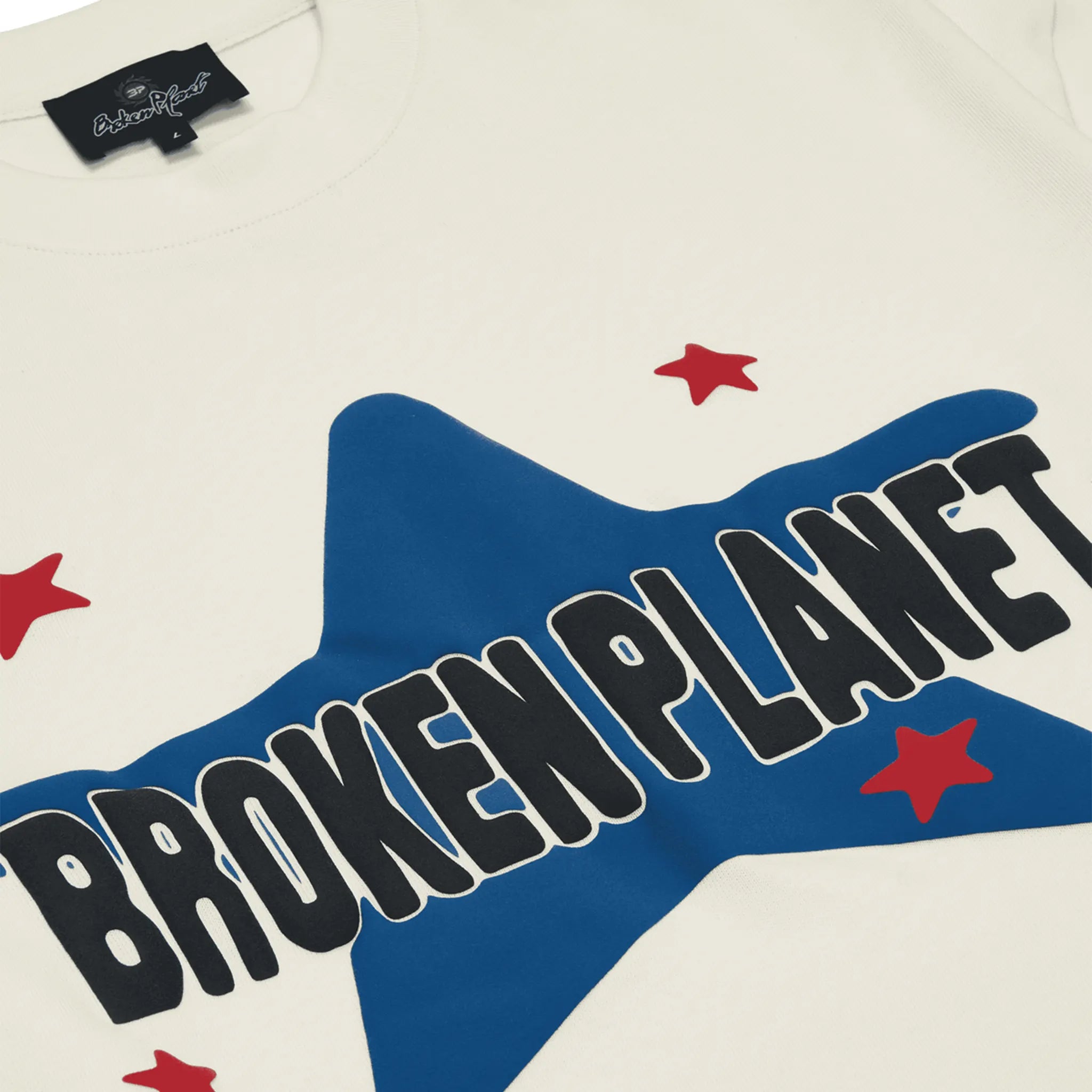 Broken Planet Vanilla White Star Graphic T-Shirt for Men - Soft Cotton Tee with Unique Design - Perfect for Casual Wear, Street Style & Everyday Outfits