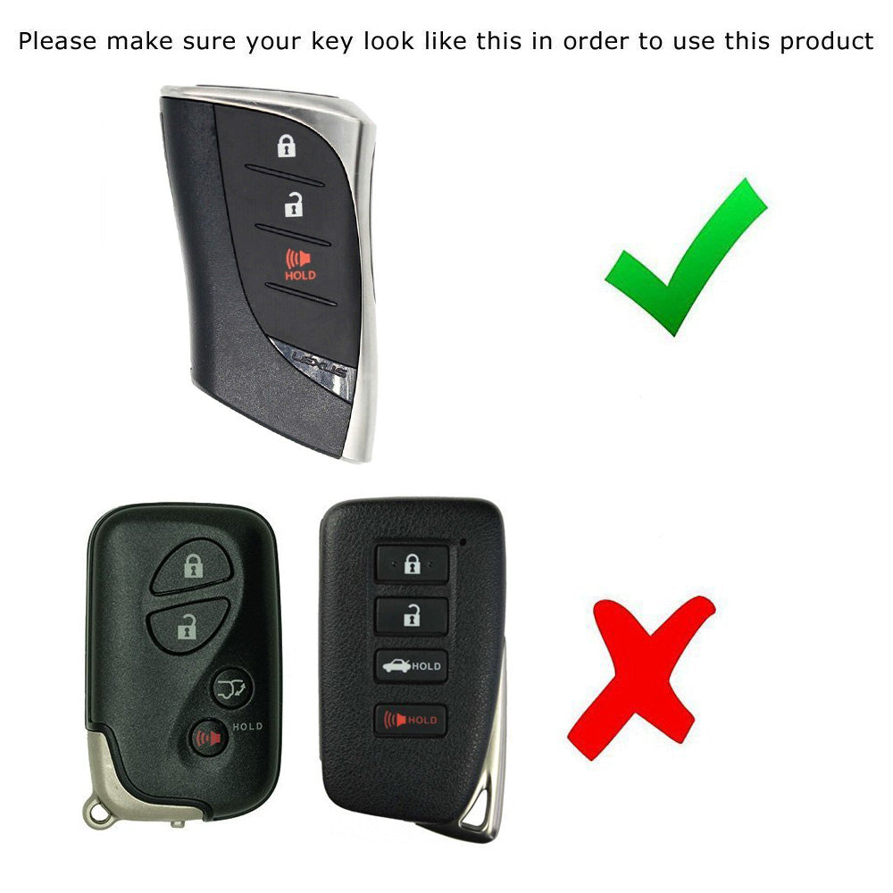 Premium Black TPU Protective Case with Button Cover for Lexus UX ES LS LC IS Gen3 Smart Key Fob - Durable Scratch-Resistant Key Fob Cover for Everyday Use & Car Protection
