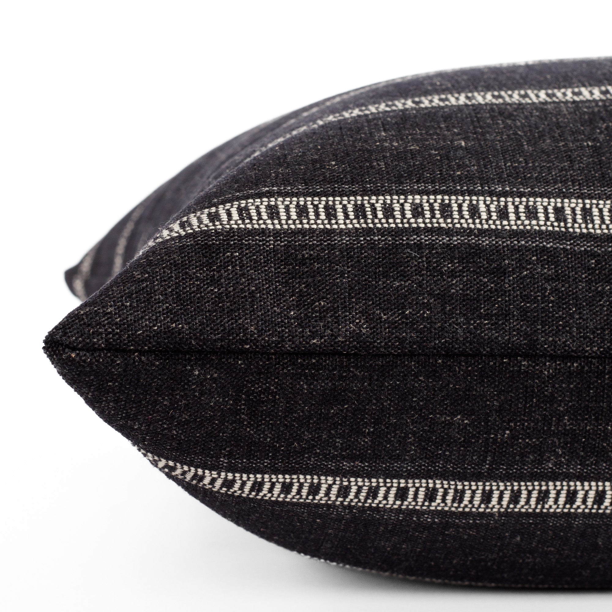 Brunswick Stripe 22x22 Decorative Throw Pillow Cover - Onyx Black & White Pattern - Perfect for Sofa, Bed, Couch or Chair Accent