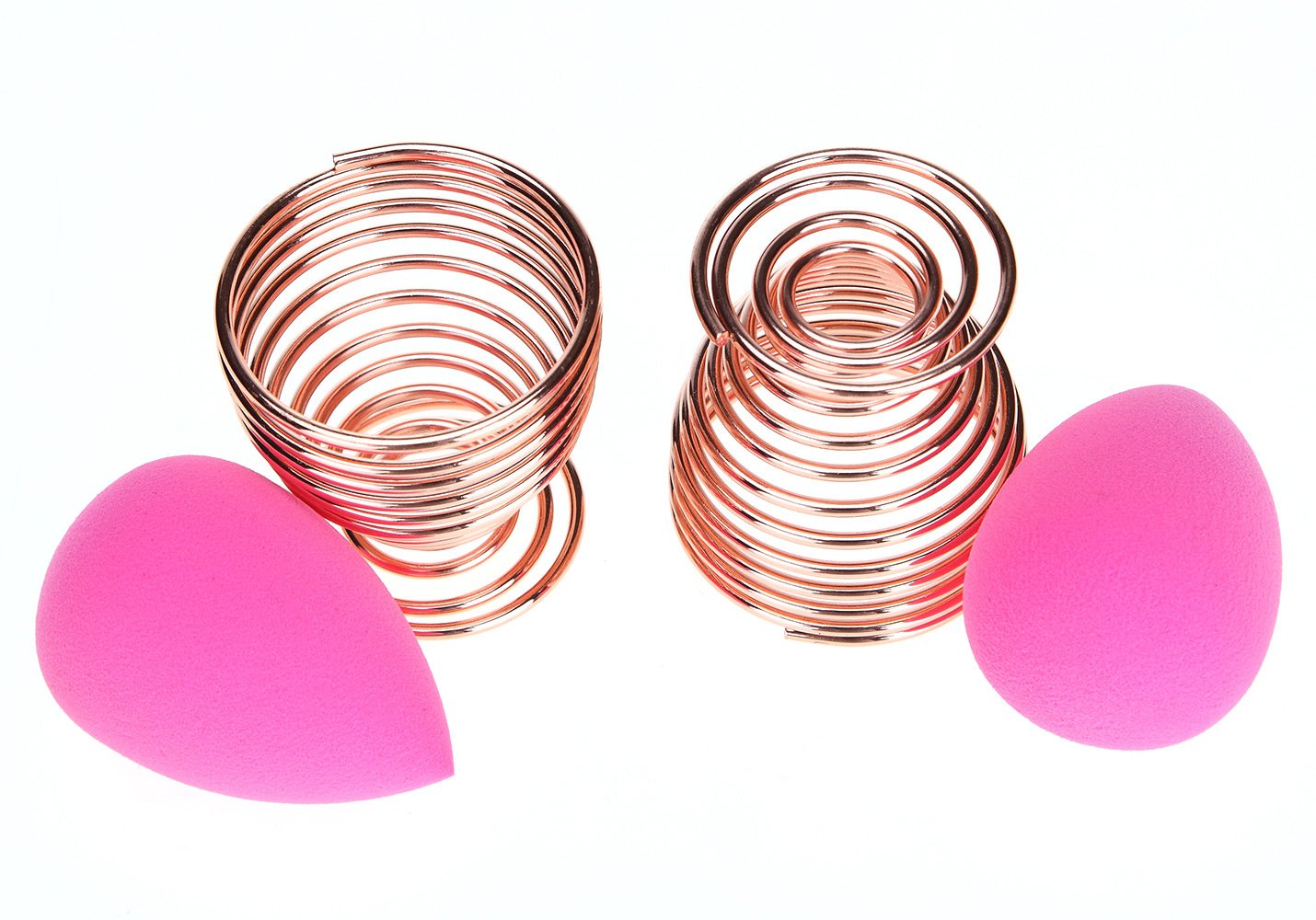 LanMa Beauty Blender Sponge Holder (2 Pack Rose Gold) - Makeup Sponge Drying Stand & Storage Organizer for Egg Powder Puff - Perfect for Vanity Display & Travel Makeup Organization