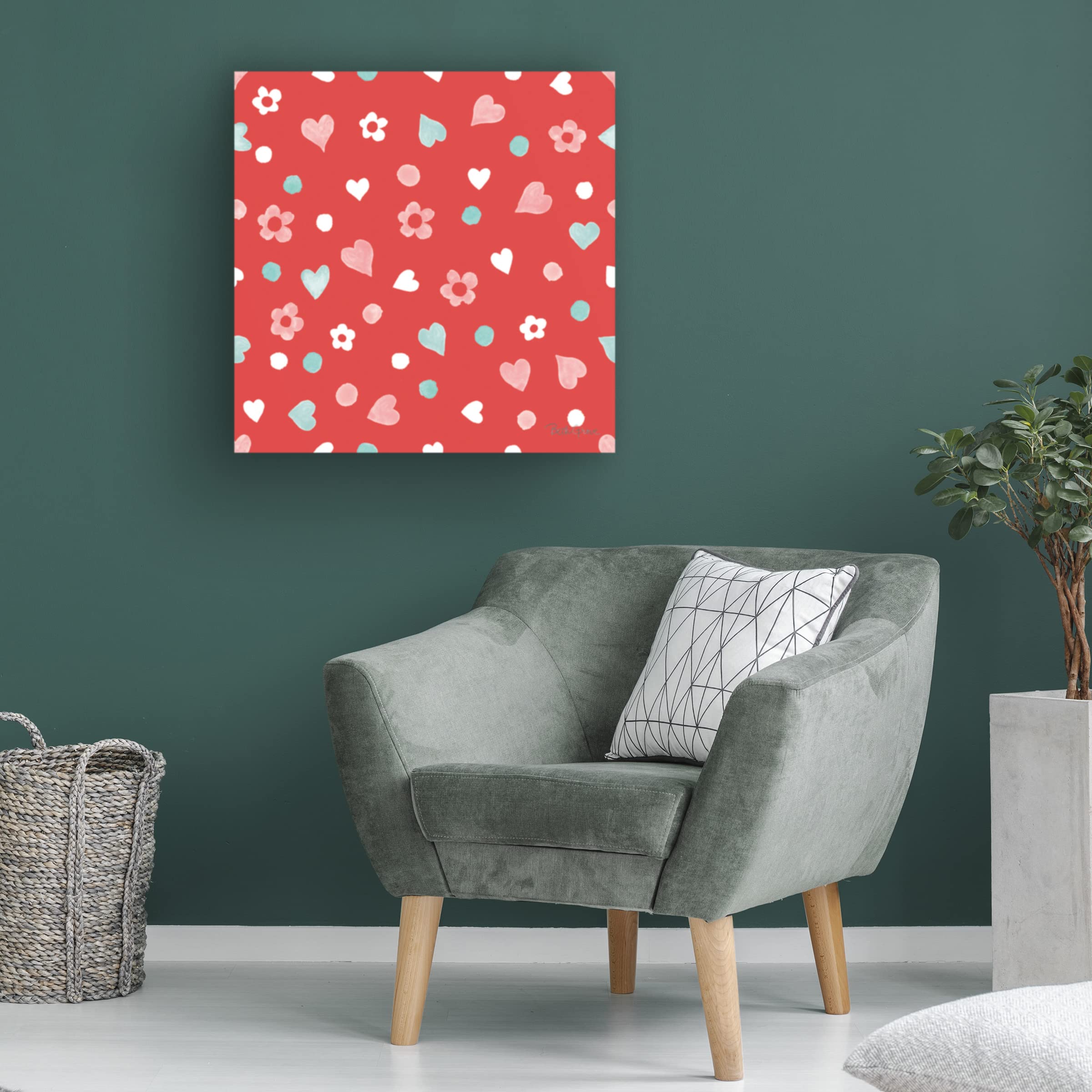 Beth Grove 'Paws of Love Pattern II' Canvas Wall Art - Dog Lover Home Decor for Living Room, Bedroom & Office - Premium Framed Animal Print Painting