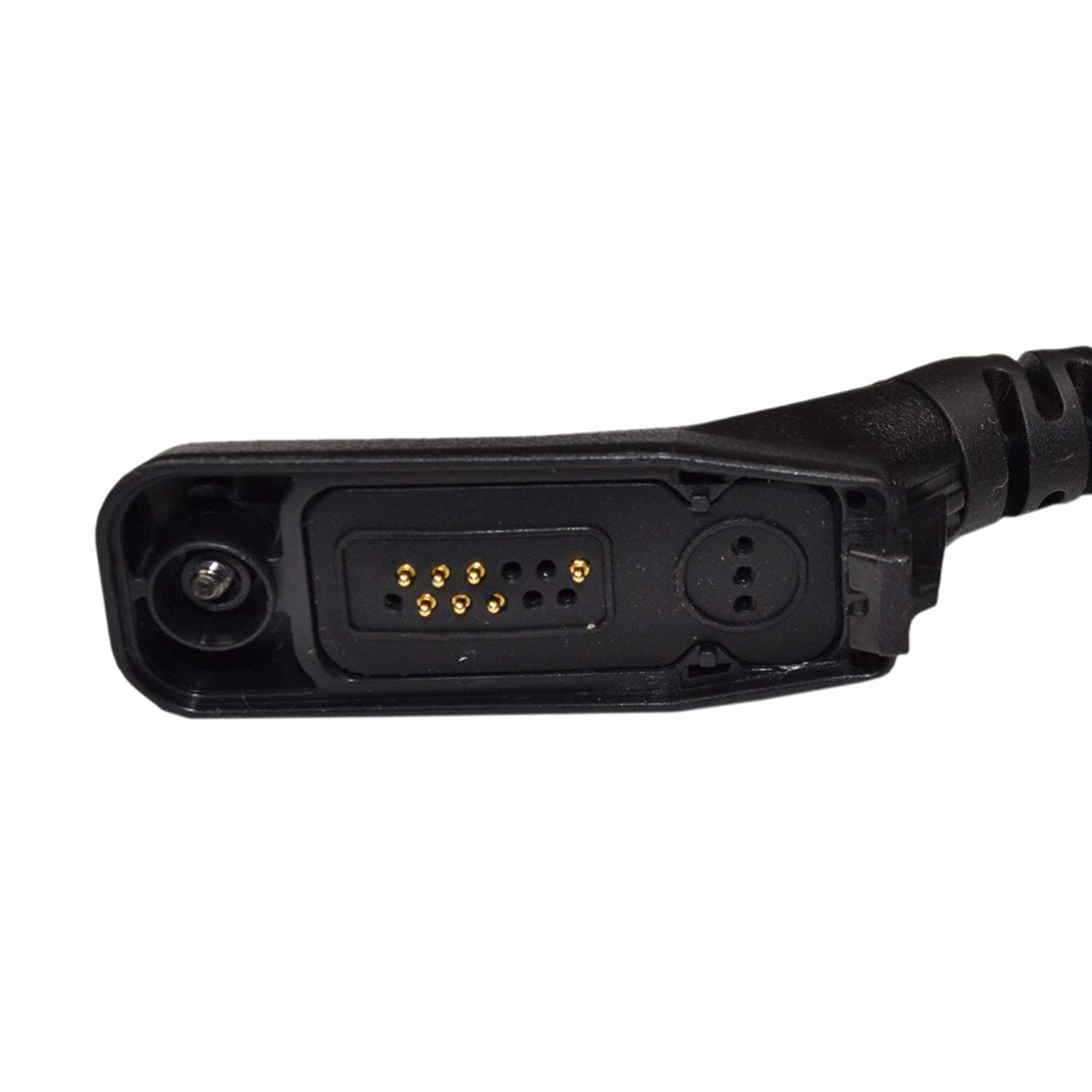 HQRP 4-Pack G-Shape Earpiece Headset with PTT Mic - Compatible with Motorola DGP6150+, DP3400, DP3401 & Sun Meter - Ideal for Two-Way Radios, Security, Construction & Outdoor Communication