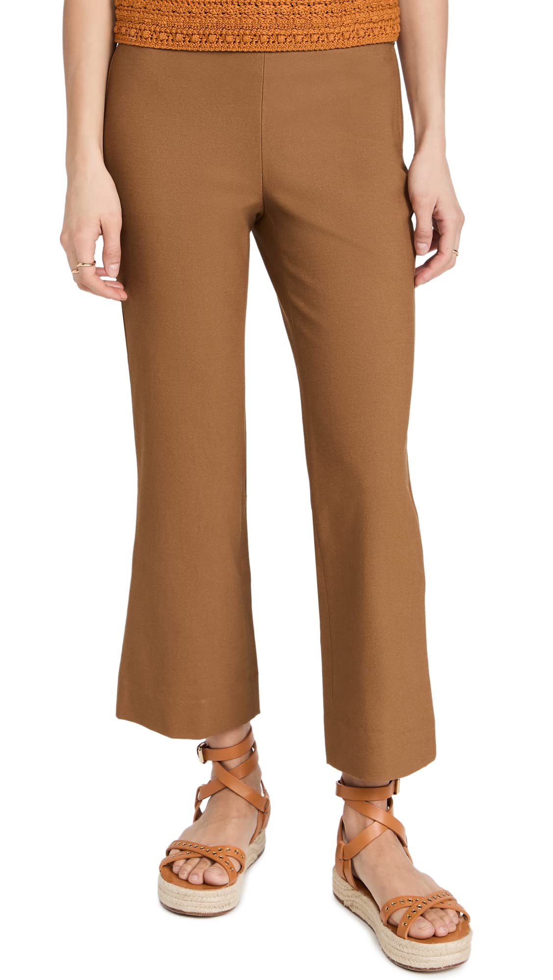 Vince Women's Kick Flare Crop Pants - High Waisted Stretch Denim Jeans for Casual & Office Wear | Trendy Fashion Pants for Women