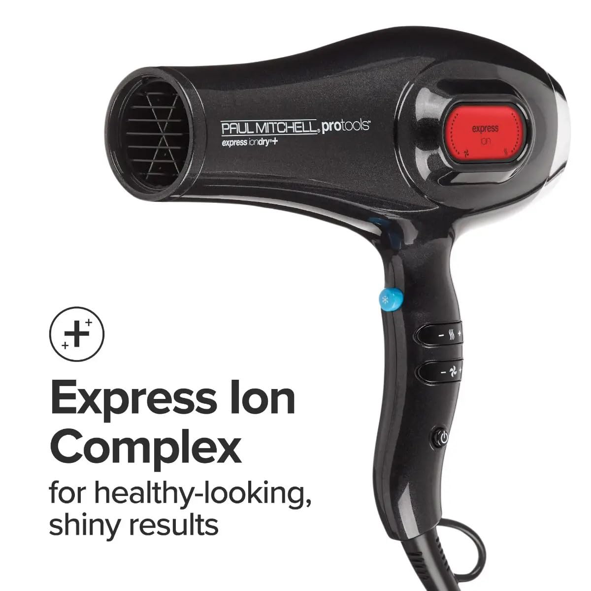 Paul Mitchell Express Ion Dry Hair Dryer - Digital Ionic Blow Dryer with Multiple Heat & Speed Settings for Salon-Quality Styling - Perfect for Home Use, Travel & Professional Salons