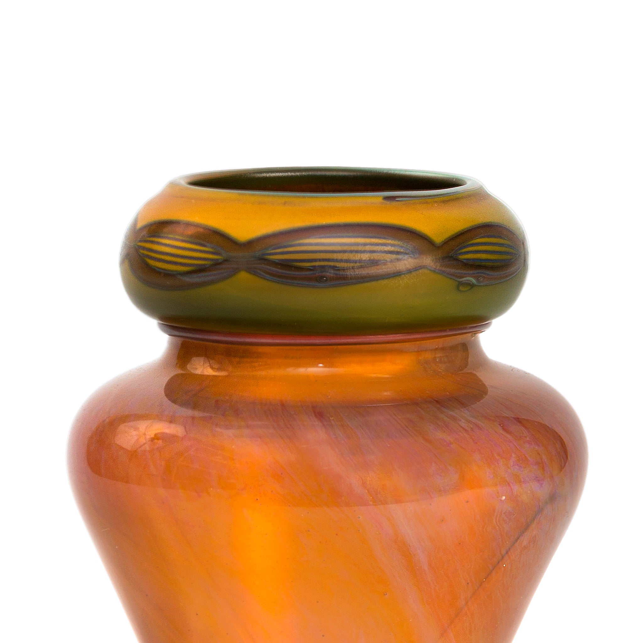 Tiffany Studios New York Tell el Amarna Favrile Glass Vase - Handcrafted Art Deco Home Decor for Living Room, Office & Luxury Gifts