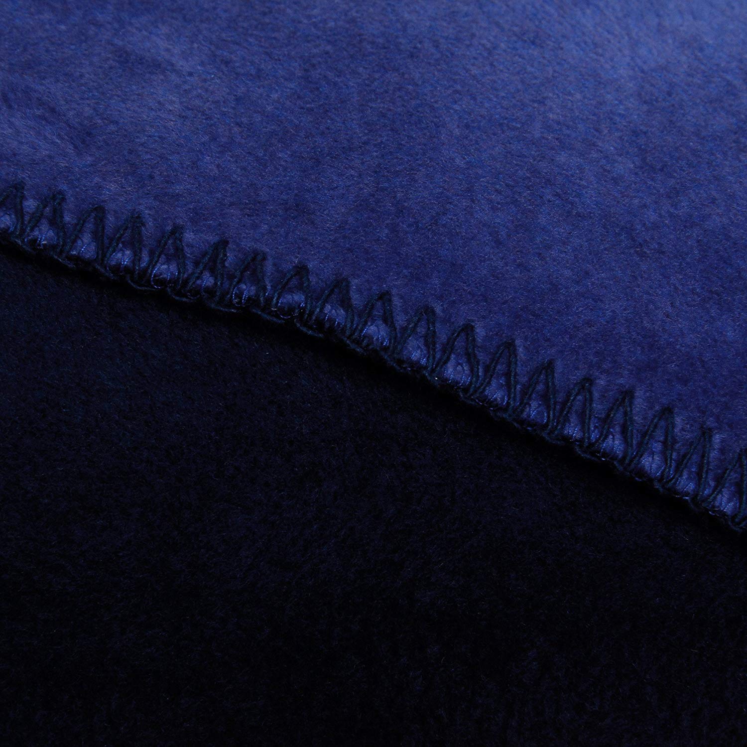 IBENA Sorrento Plush Reversible King Size Bed Blanket - Navy & Royal Blue - Ultra Soft Cozy Throw for Bedroom, Couch & Winter Use